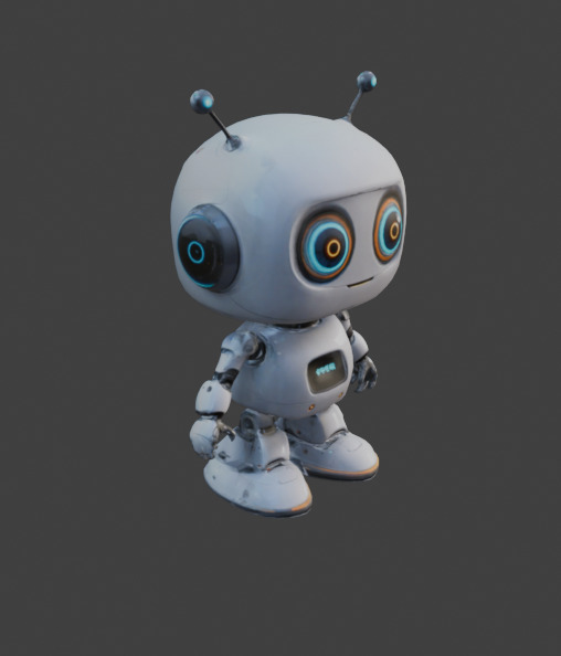 cute robots Low-poly 3D model_12