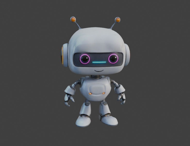 cute robots Low-poly 3D model_6