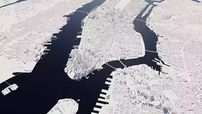 Large Scale New York City Map 3D model 3D model