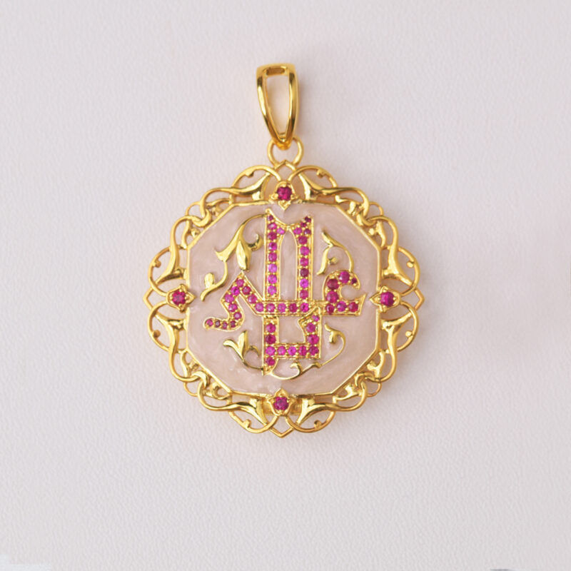 diamond gold pendant flip pendant 3D print model_1