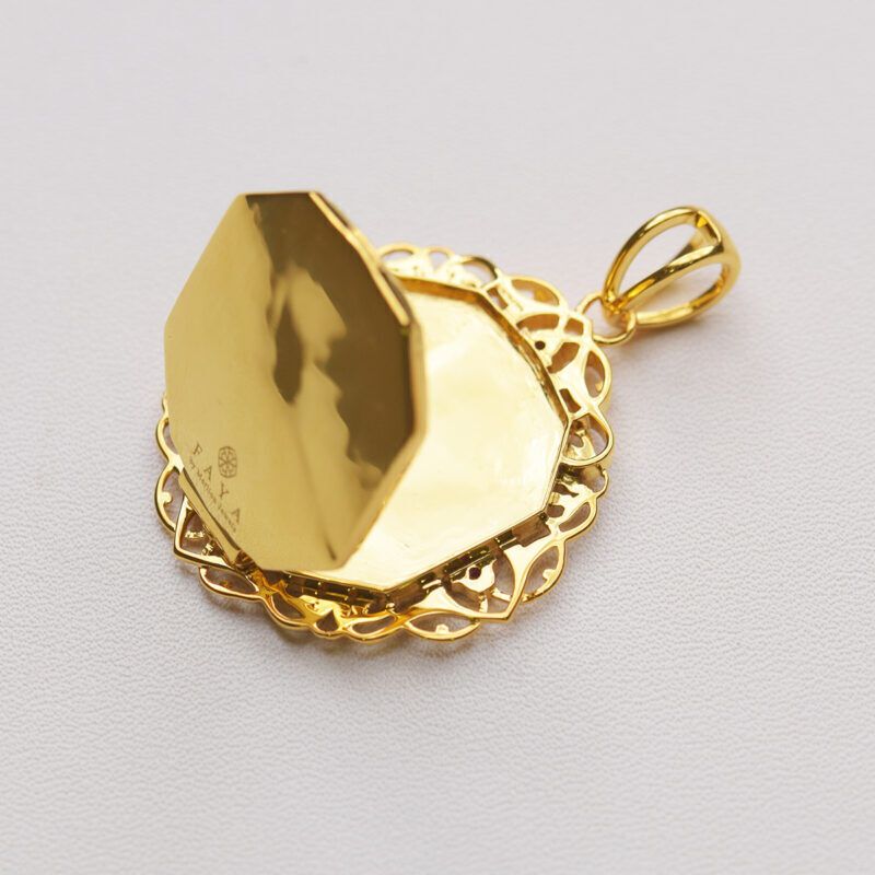 diamond gold pendant flip pendant 3D print model_3