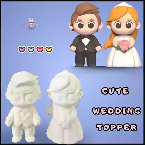 Cute Wedding Topper 3D print model