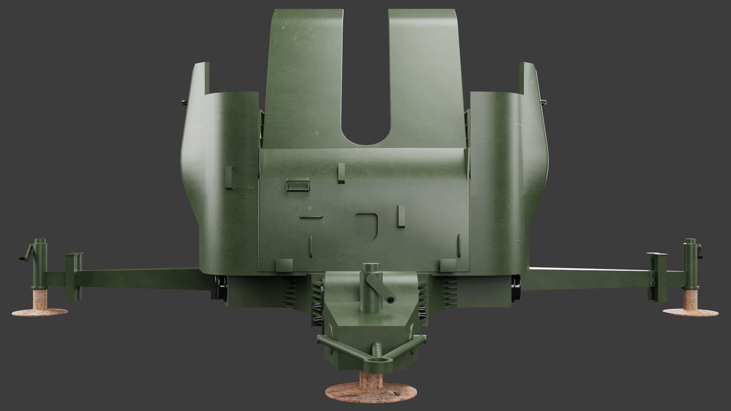 Bofors 40 mm Automatic Gun L-60 Low-poly 3D model 3D model_11