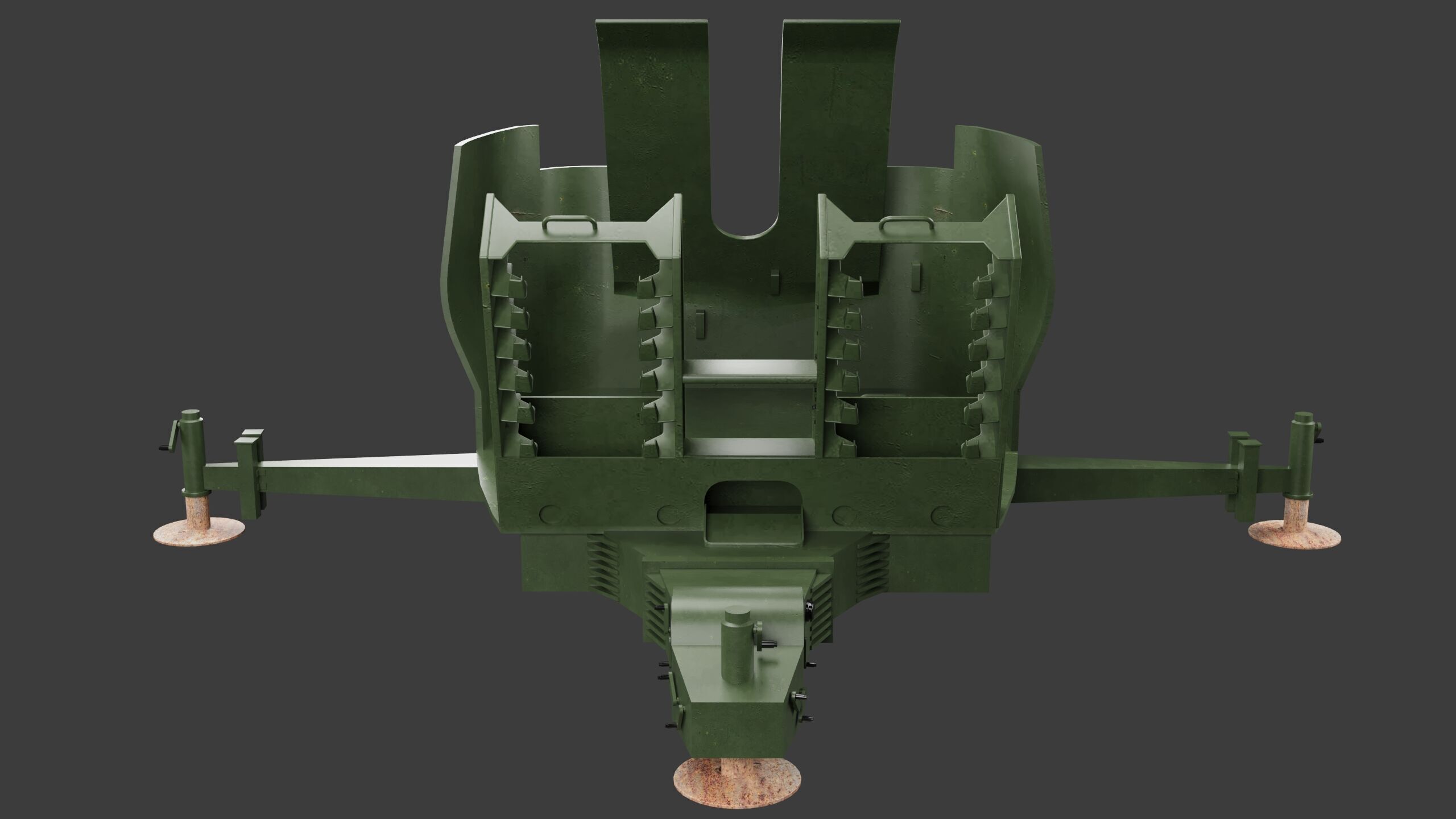Bofors 40 mm Automatic Gun L-60 Low-poly 3D model 3D model_10