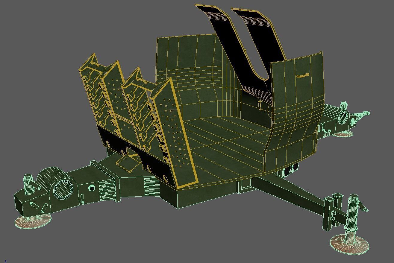 Bofors 40 mm Automatic Gun L-60 Low-poly 3D model 3D model_14