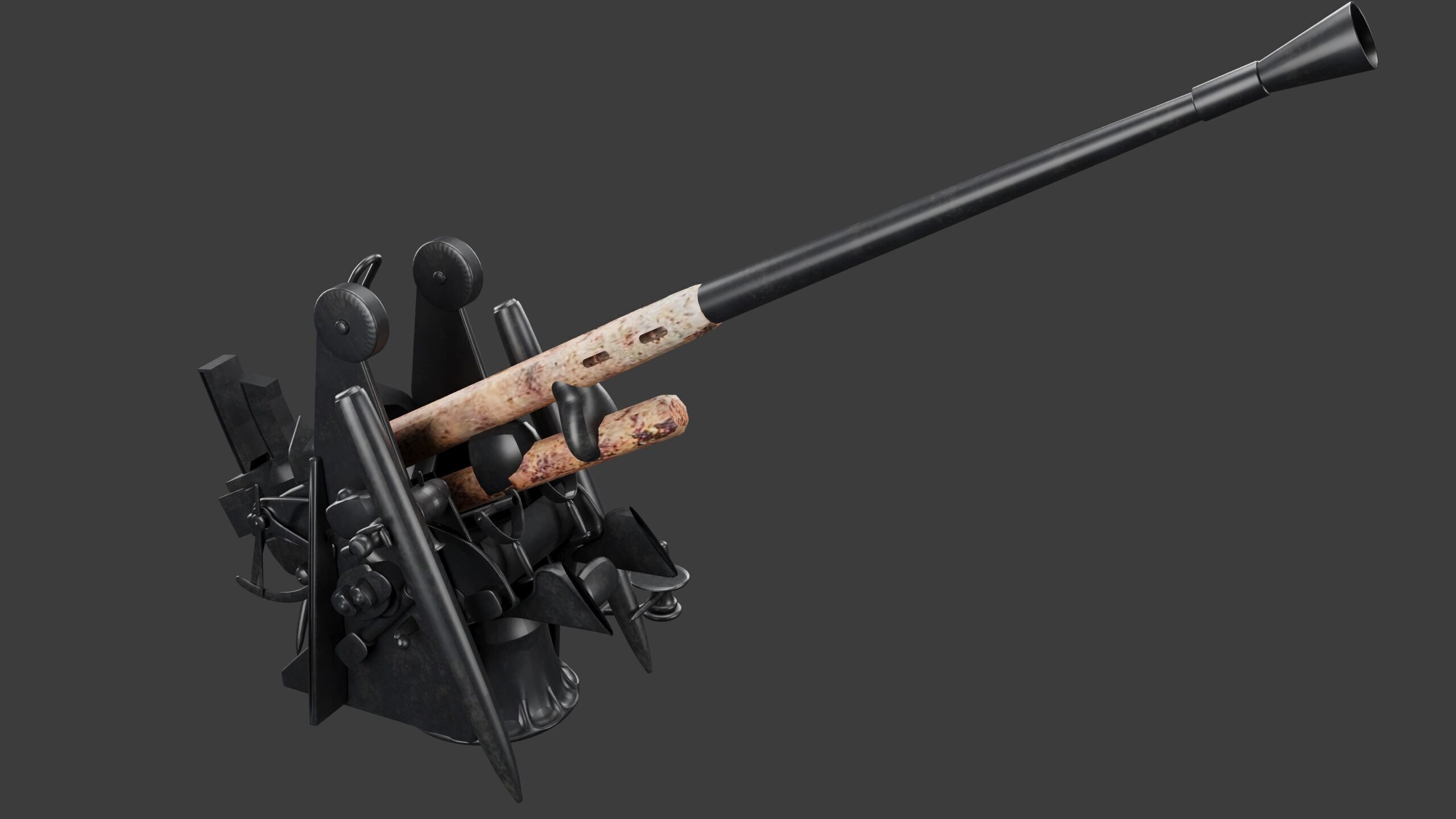 Bofors 40 mm Automatic Gun L-60 Low-poly 3D model 3D model_8