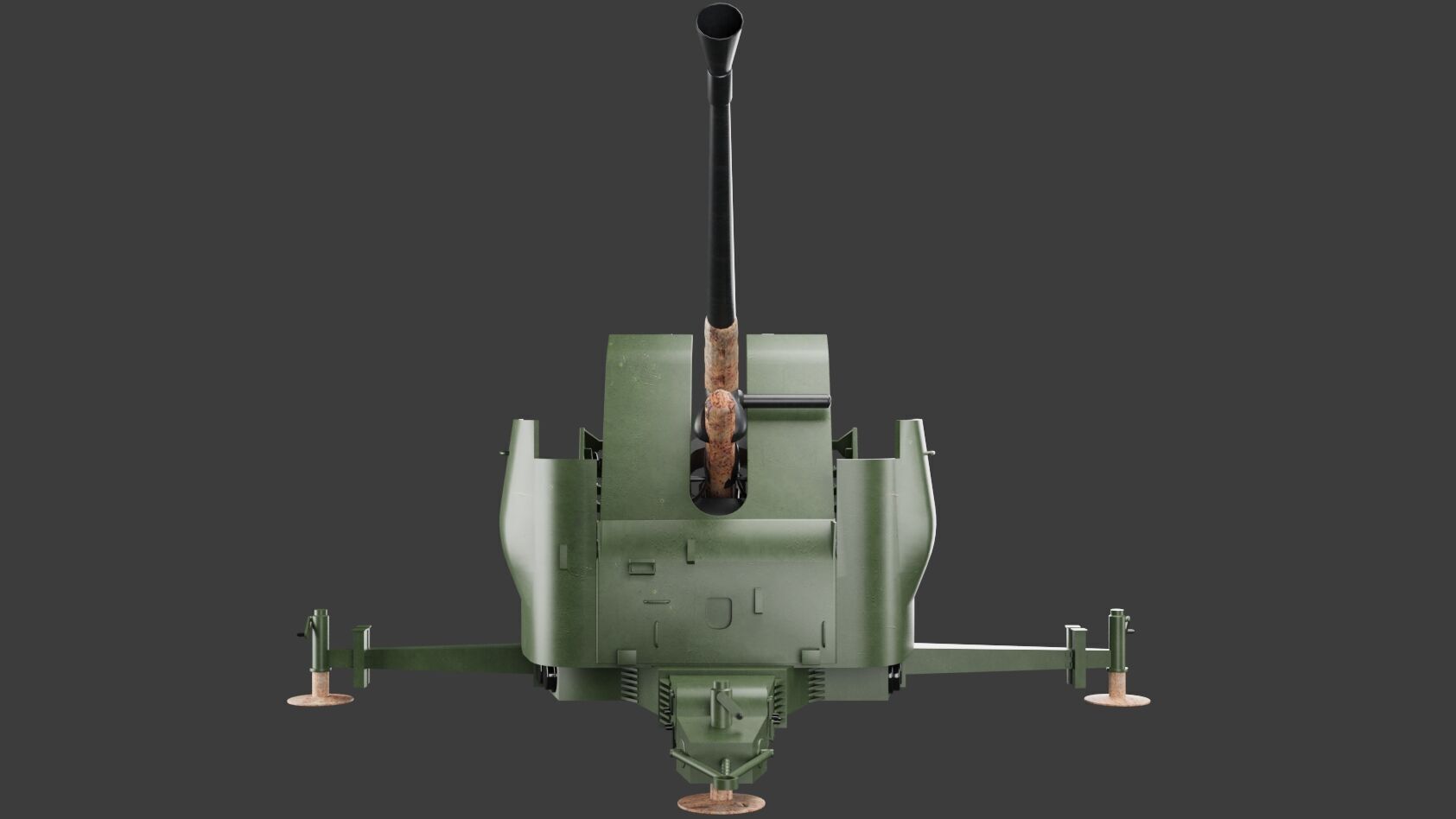Bofors 40 mm Automatic Gun L-60 Low-poly 3D model 3D model_1