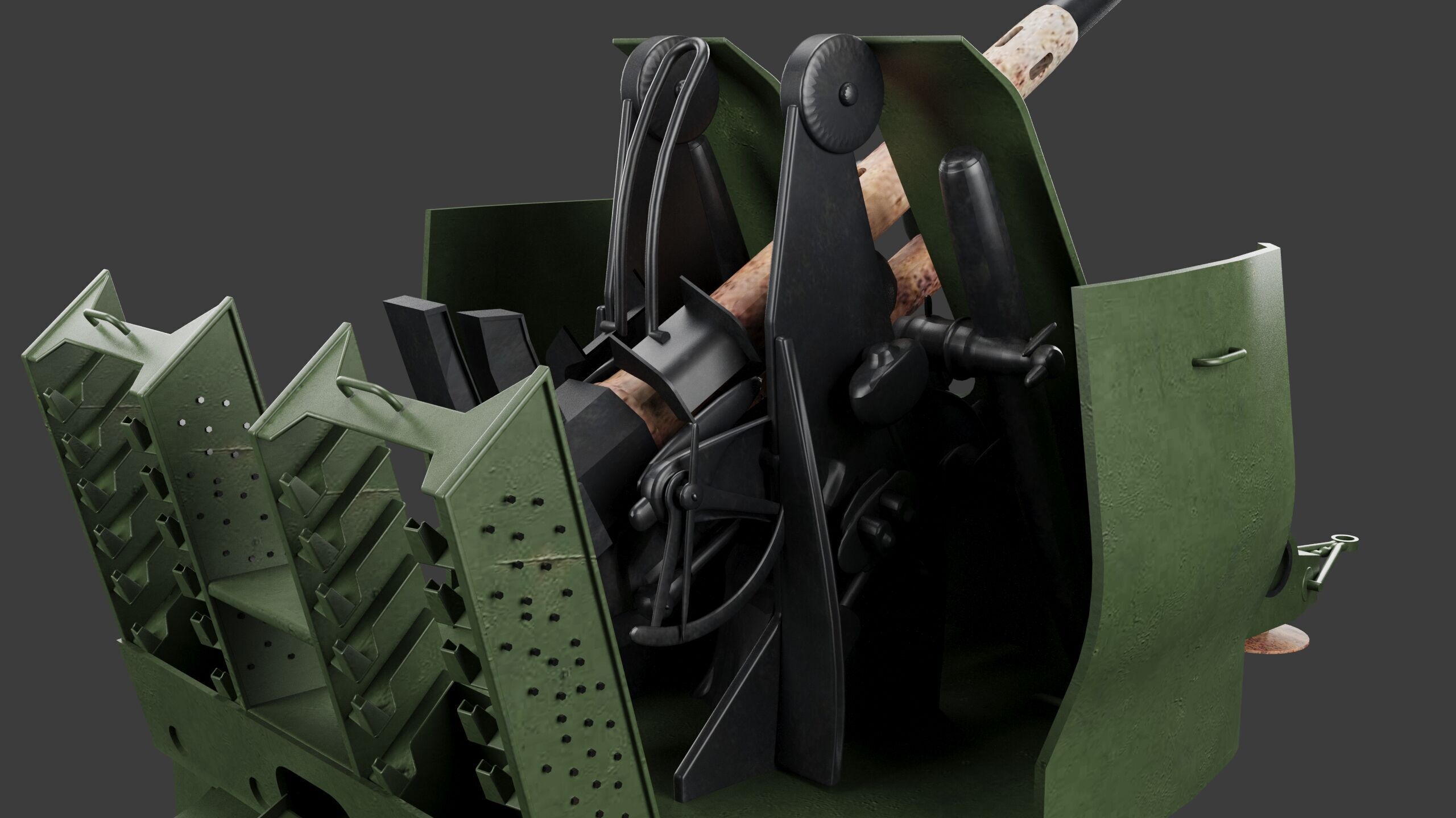 Bofors 40 mm Automatic Gun L-60 Low-poly 3D model 3D model_4