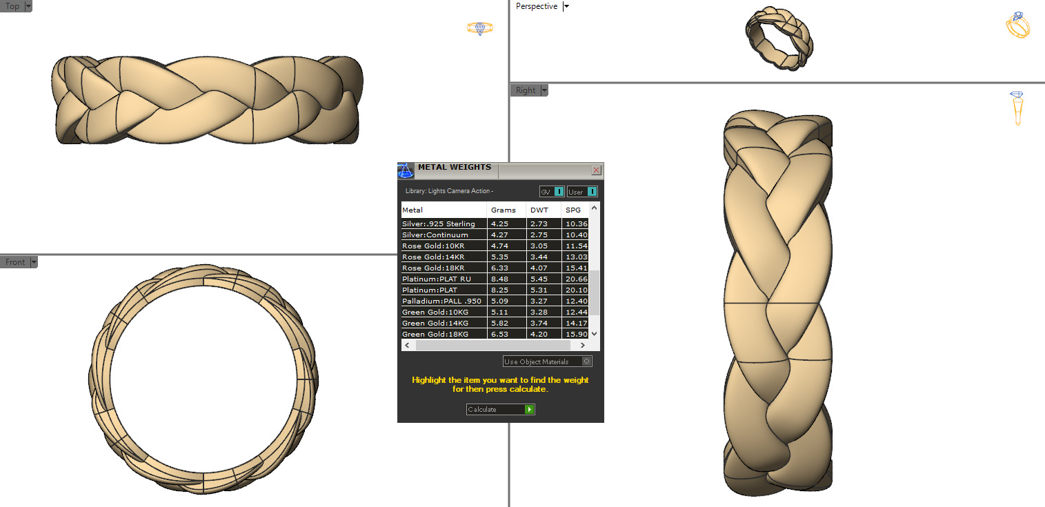 Braided ring 3D print model_10