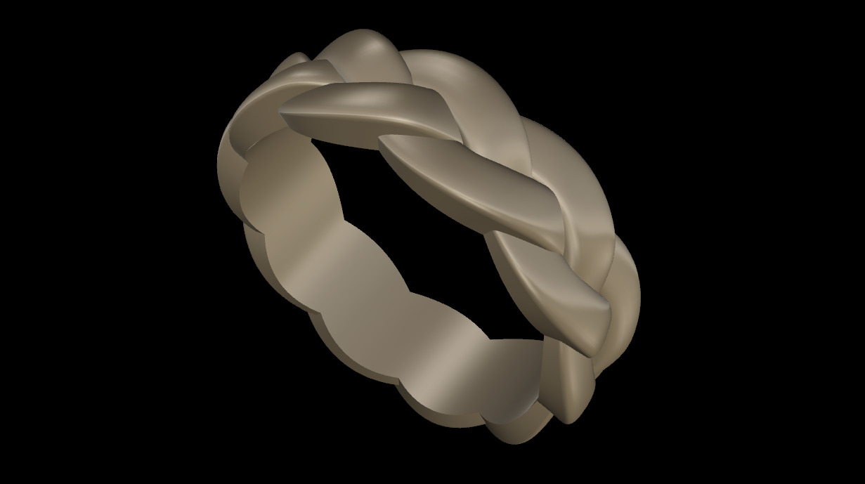 Braided ring 3D print model_25
