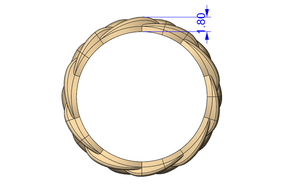 Braided ring 3D print model_6