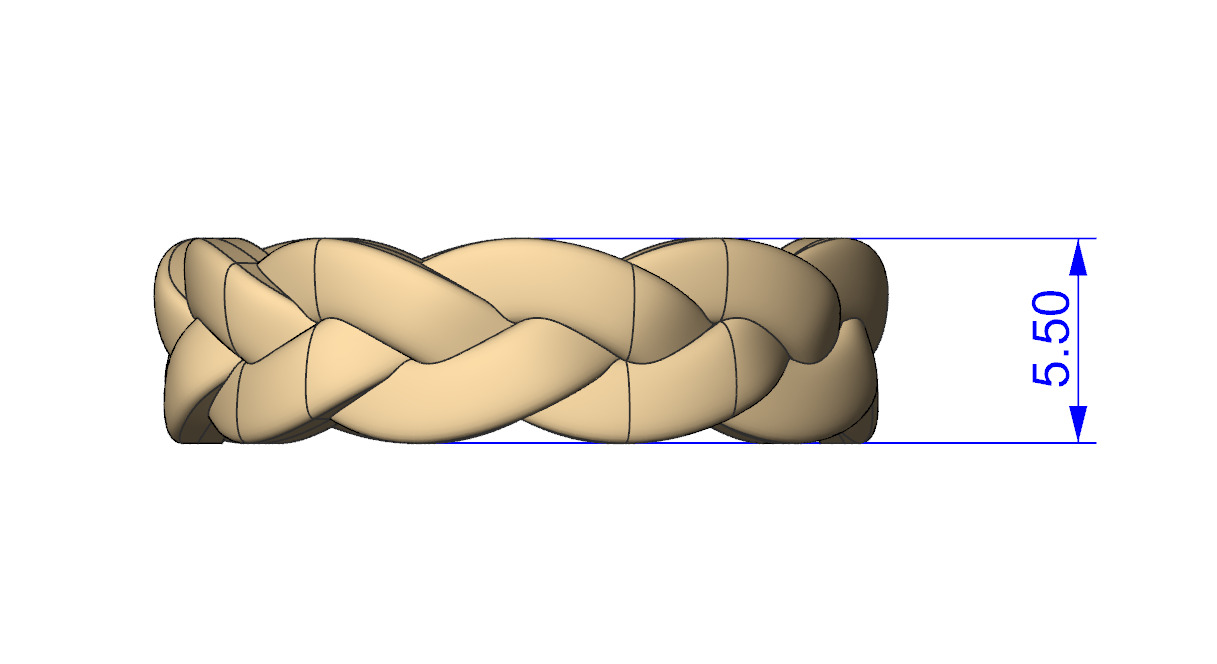 Braided ring 3D print model_7