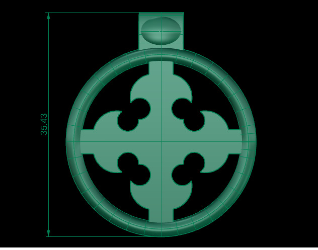 Earring cross on round 3d model print 3D print model_22