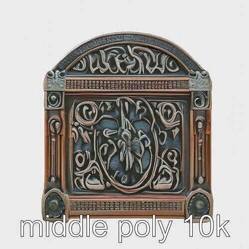 Dark Fantasy Treasure Chest with Ornate Runes Low-poly 3D model