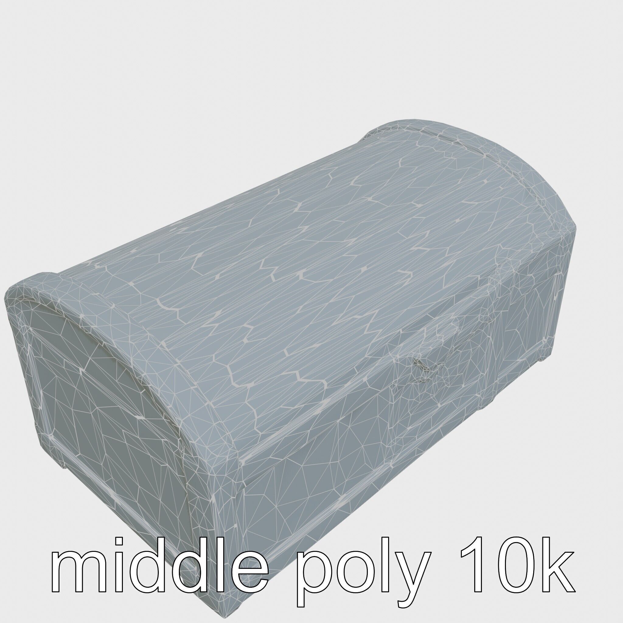 Medieval Oak Treasure Chest with Iron Reinforcements Low-poly 3D model_18