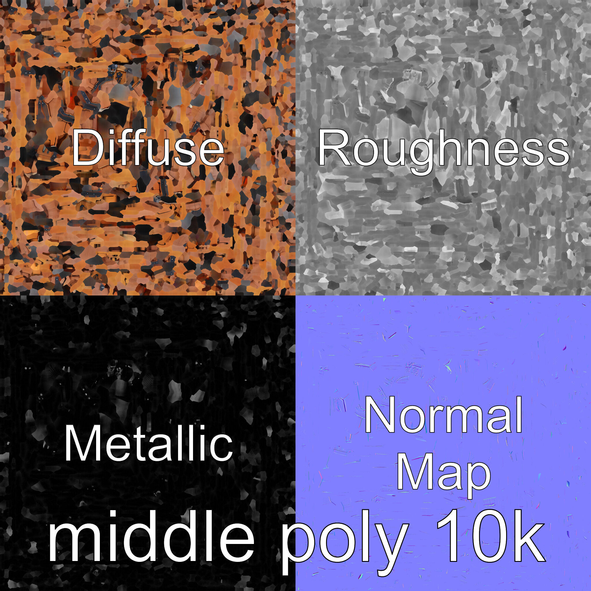 Medieval Oak Treasure Chest with Iron Reinforcements Low-poly 3D model_33