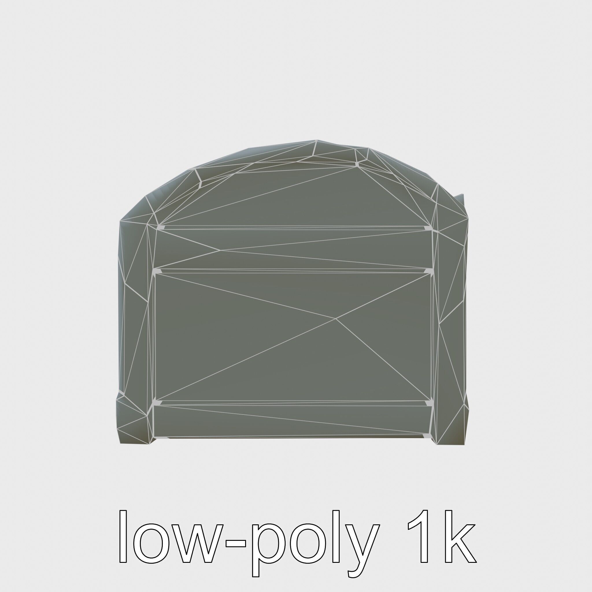 Medieval Oak Treasure Chest with Iron Reinforcements Low-poly 3D model_10