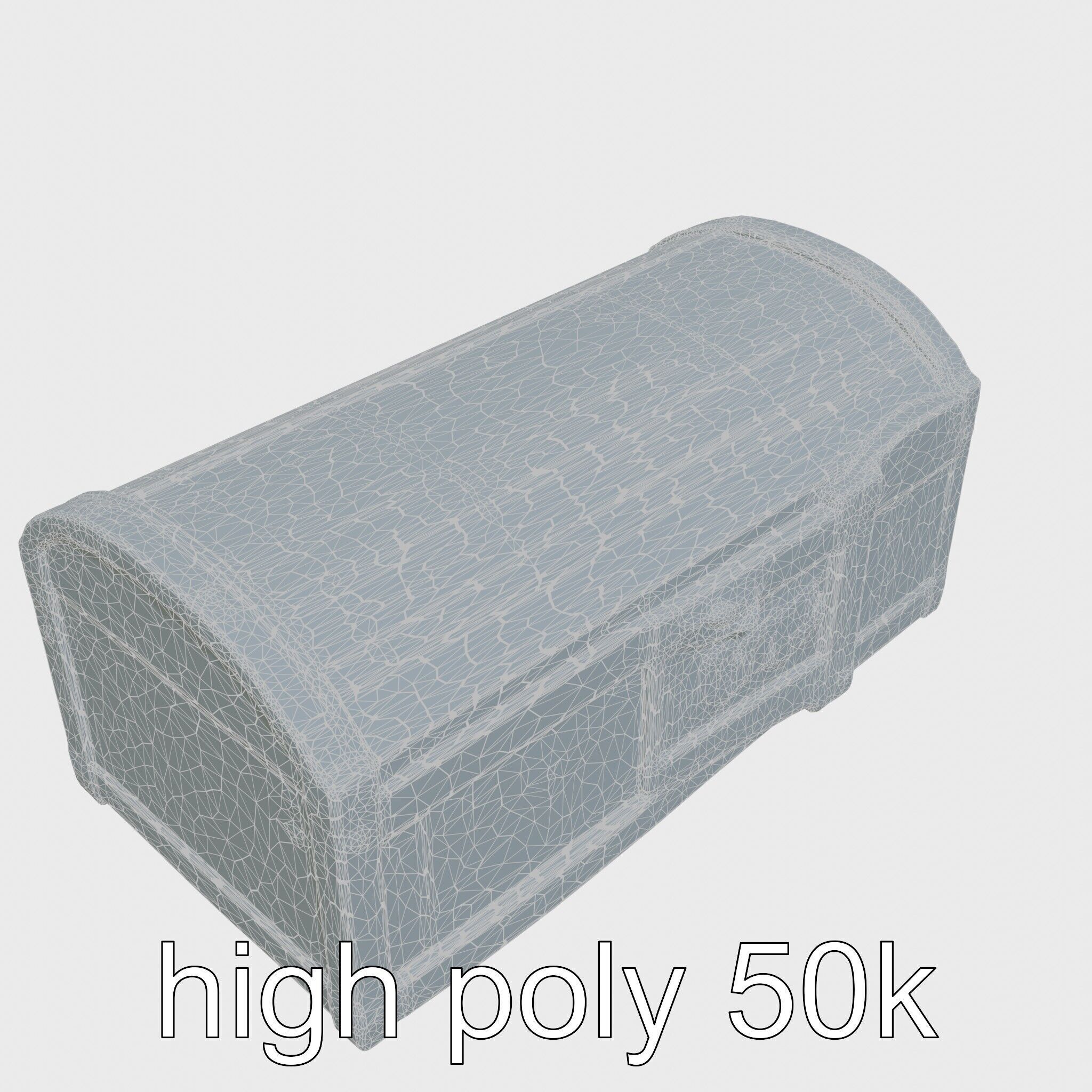 Medieval Oak Treasure Chest with Iron Reinforcements Low-poly 3D model_31