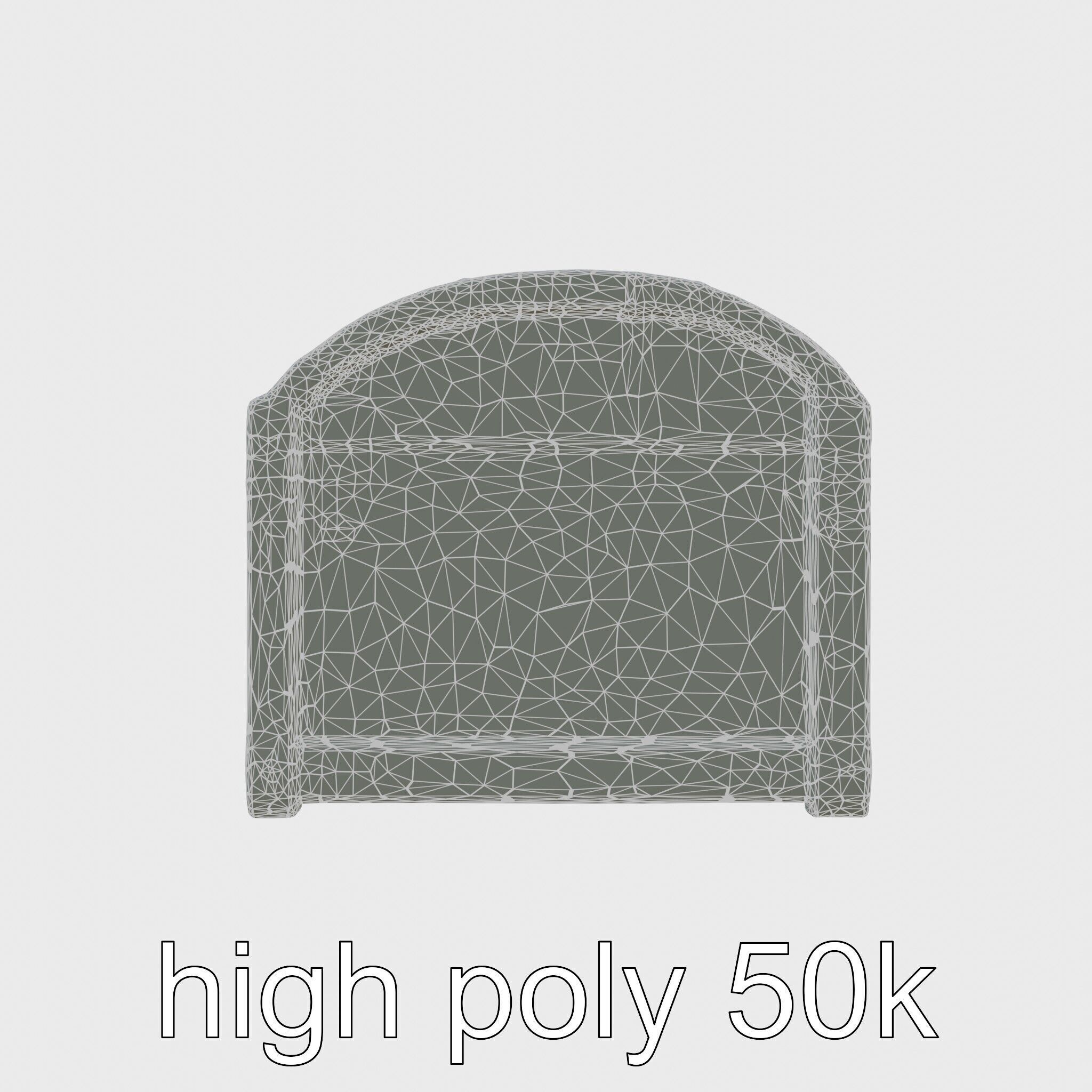 Medieval Oak Treasure Chest with Iron Reinforcements Low-poly 3D model_21