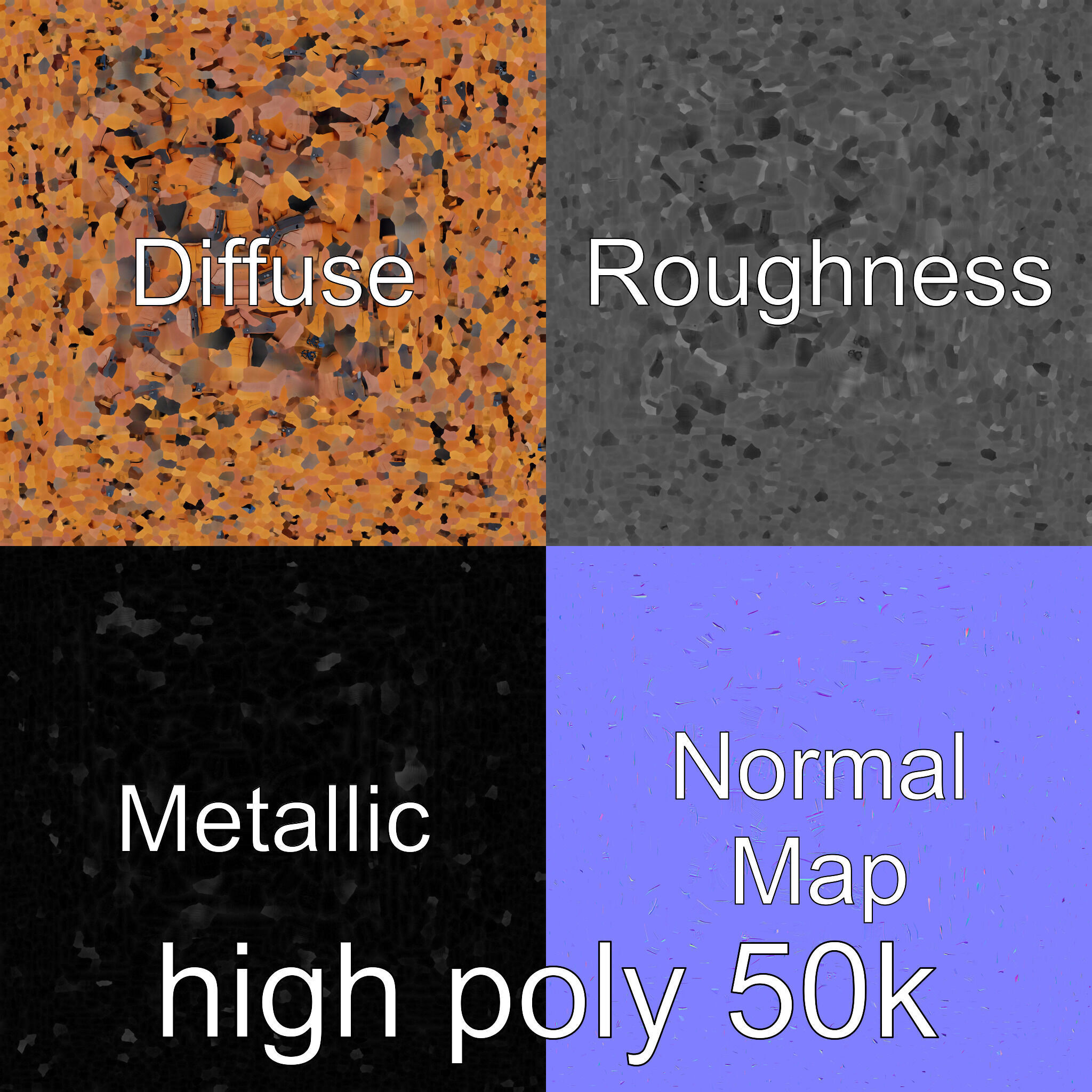 Medieval Oak Treasure Chest with Iron Reinforcements Low-poly 3D model_22