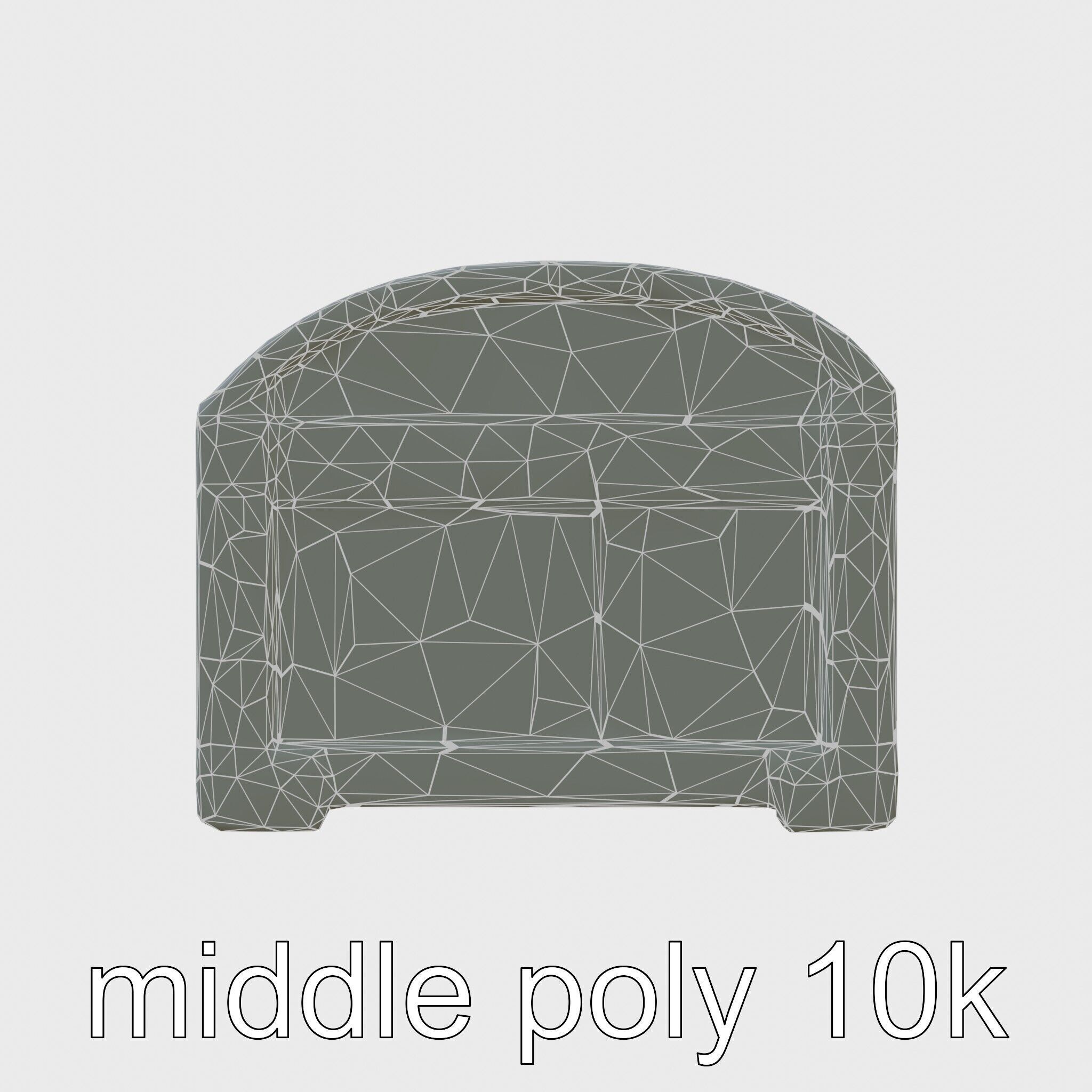 Medieval Oak Treasure Chest with Iron Reinforcements Low-poly 3D model_28