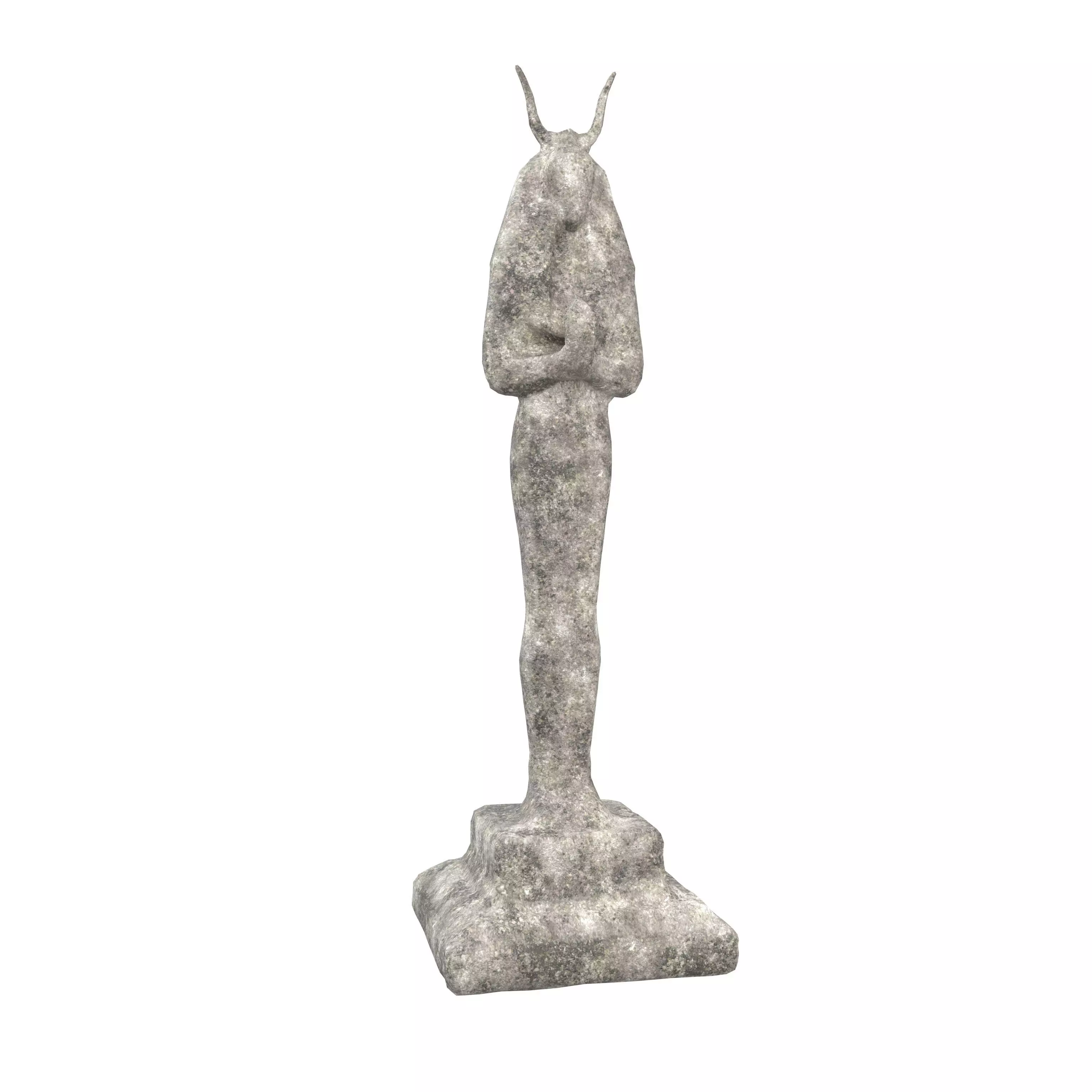 Egyptian Statue v1 001 Low-poly 3D model_0