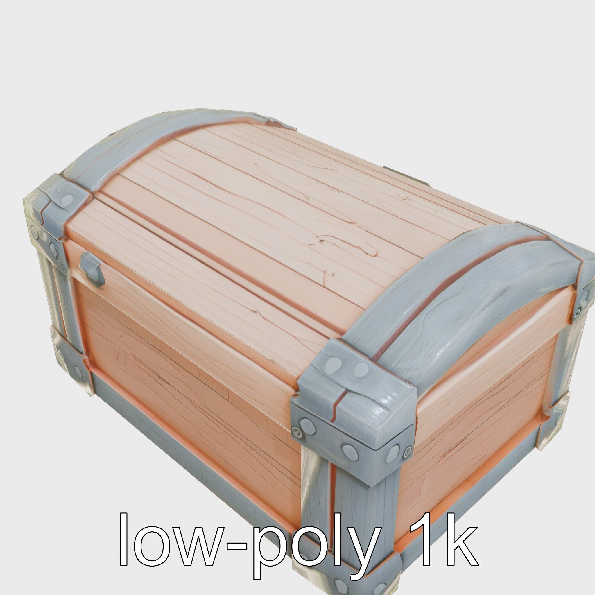 Treasure Chest Game Asset Model Low-poly 3D model_21