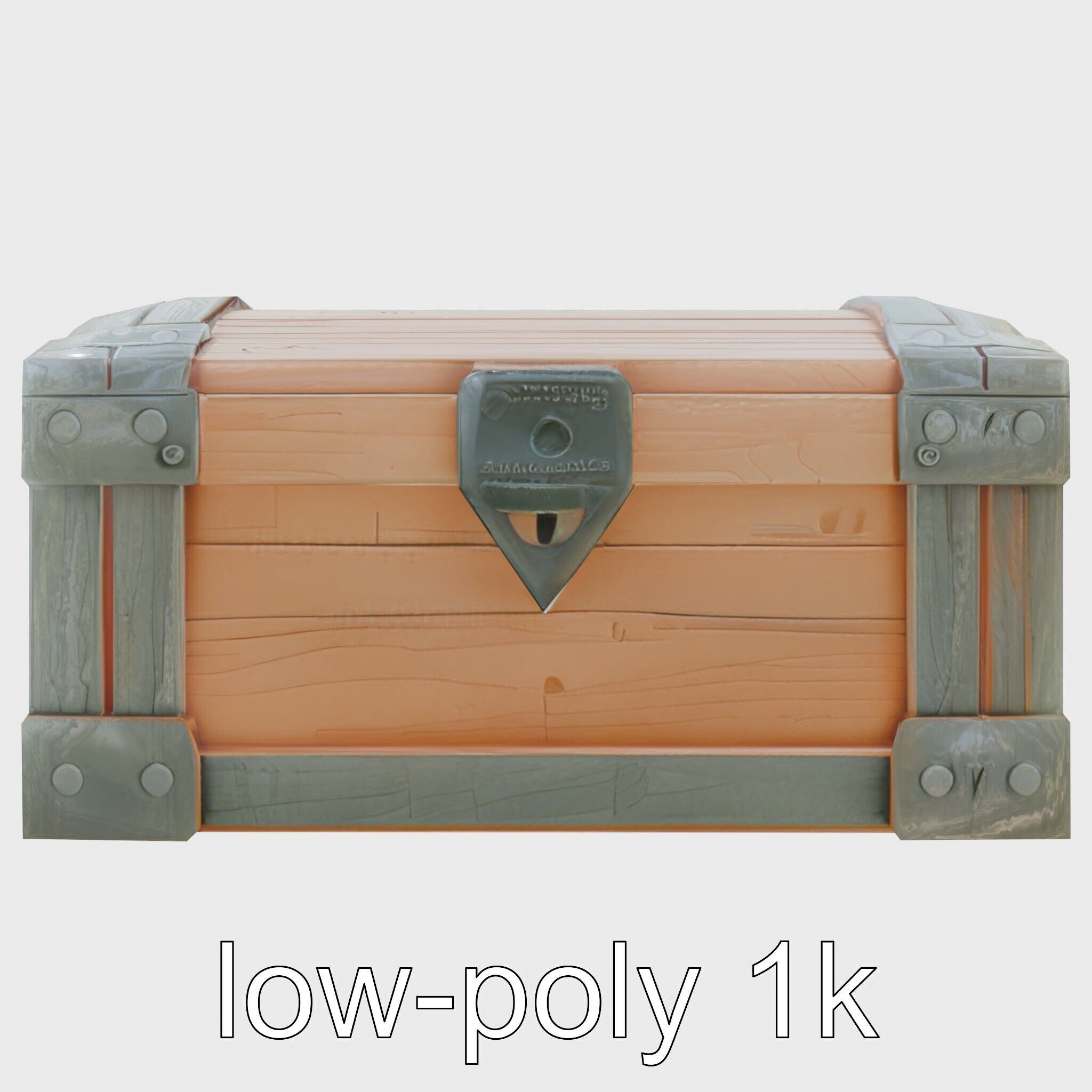 Treasure Chest Game Asset Model Low-poly 3D model_7