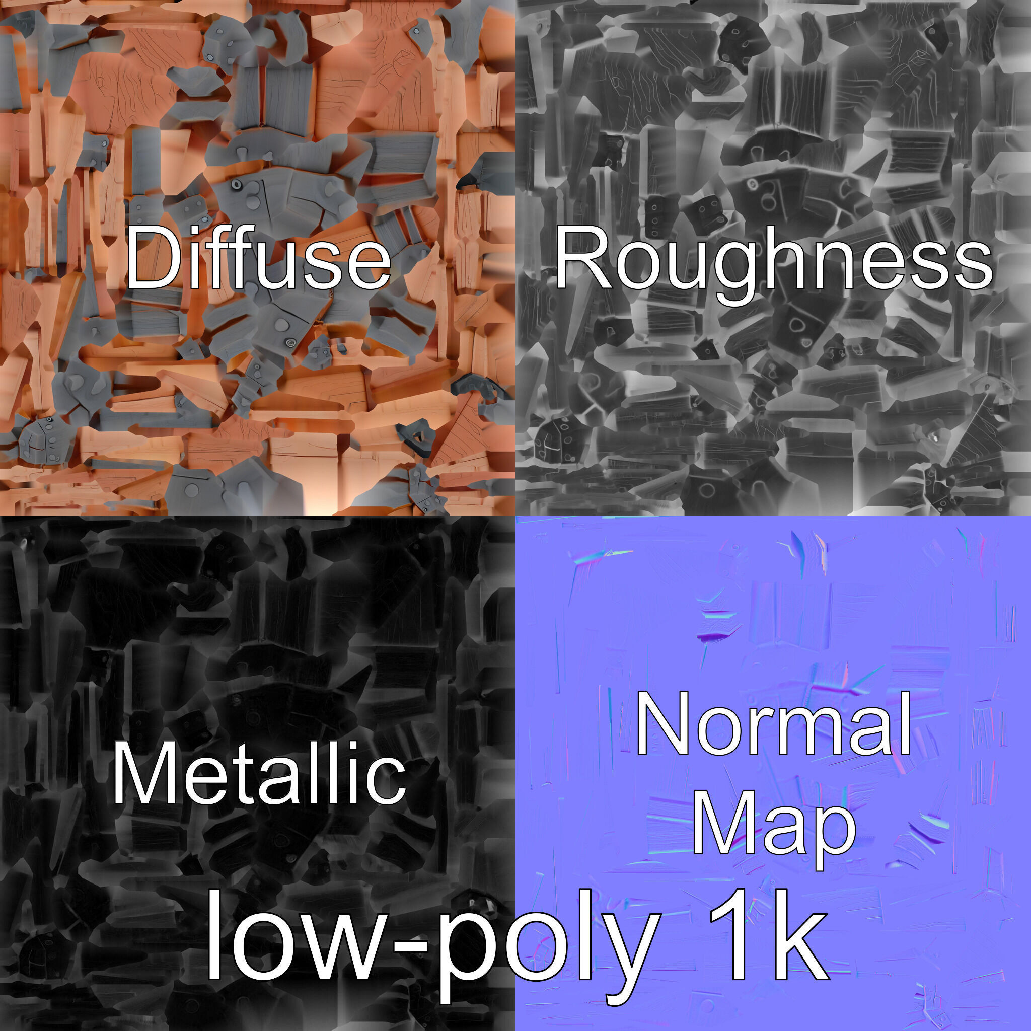 Treasure Chest Game Asset Model Low-poly 3D model_4