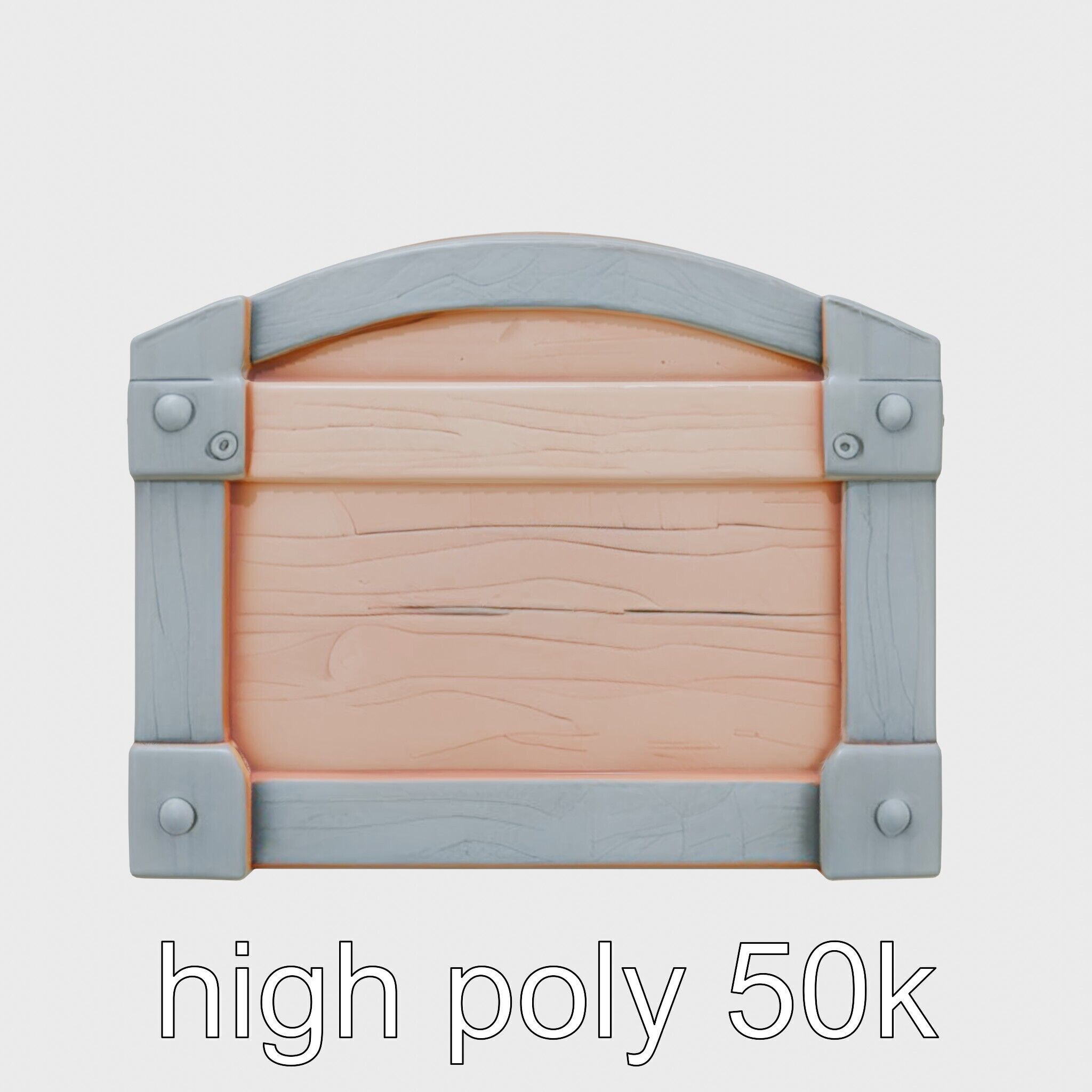 Treasure Chest Game Asset Model Low-poly 3D model_14