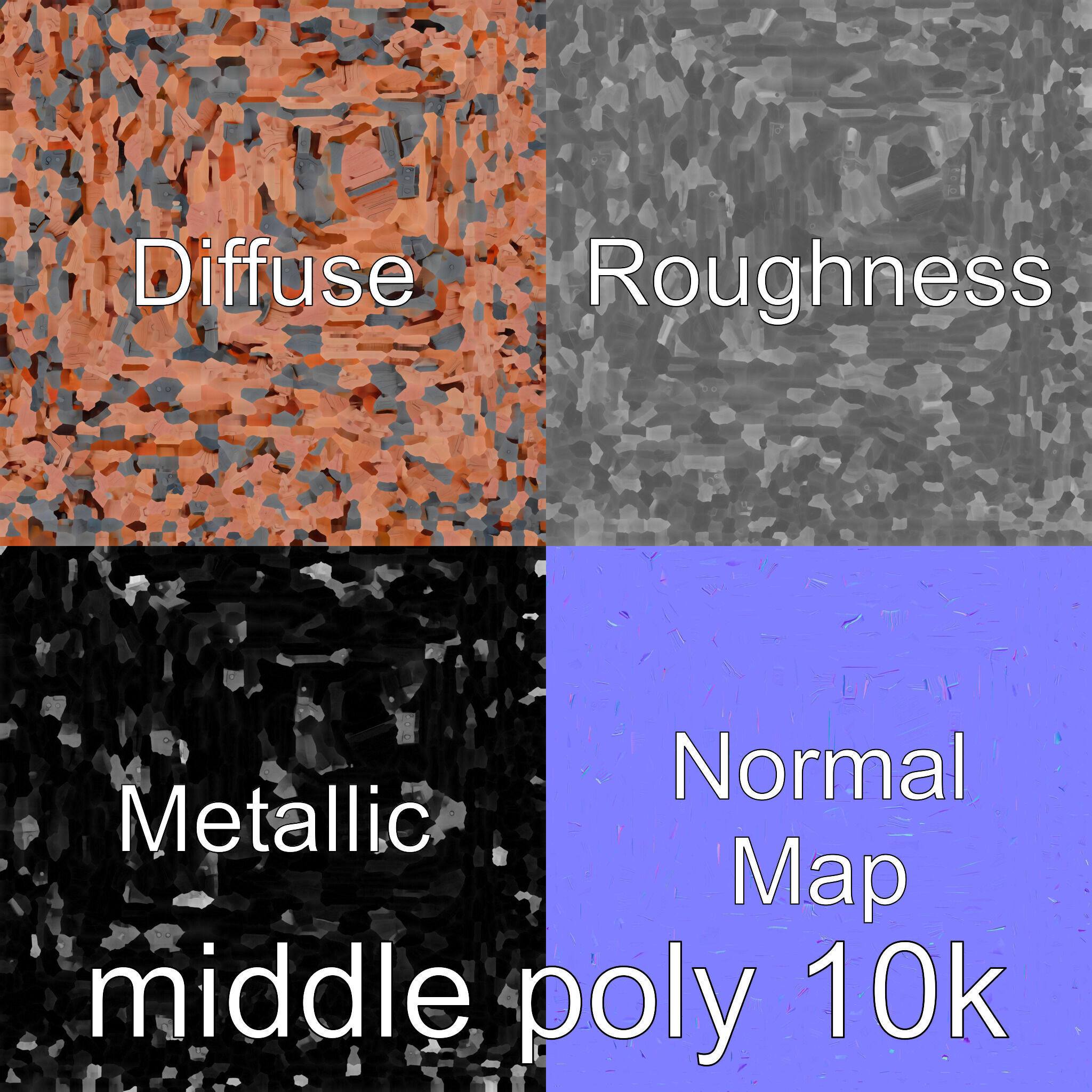 Treasure Chest Game Asset Model Low-poly 3D model_28