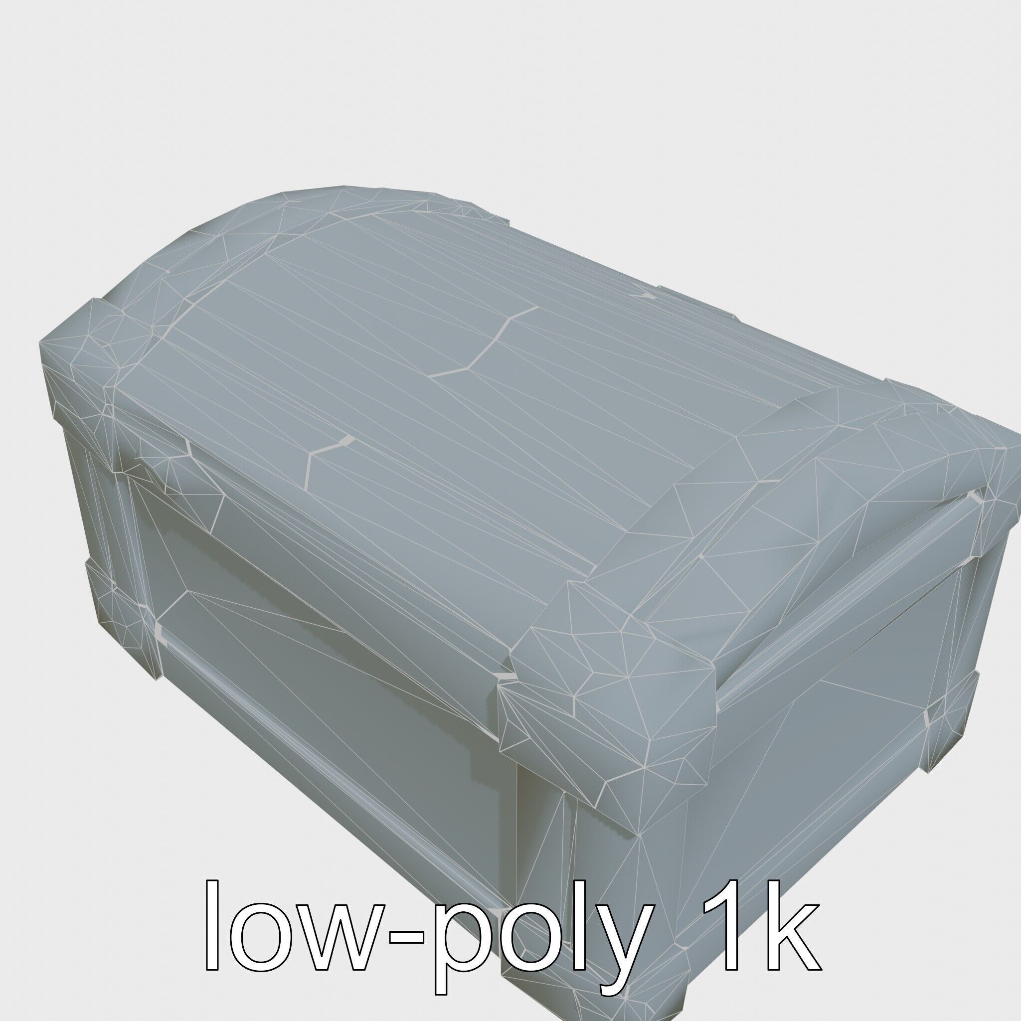 Treasure Chest Game Asset Model Low-poly 3D model_13