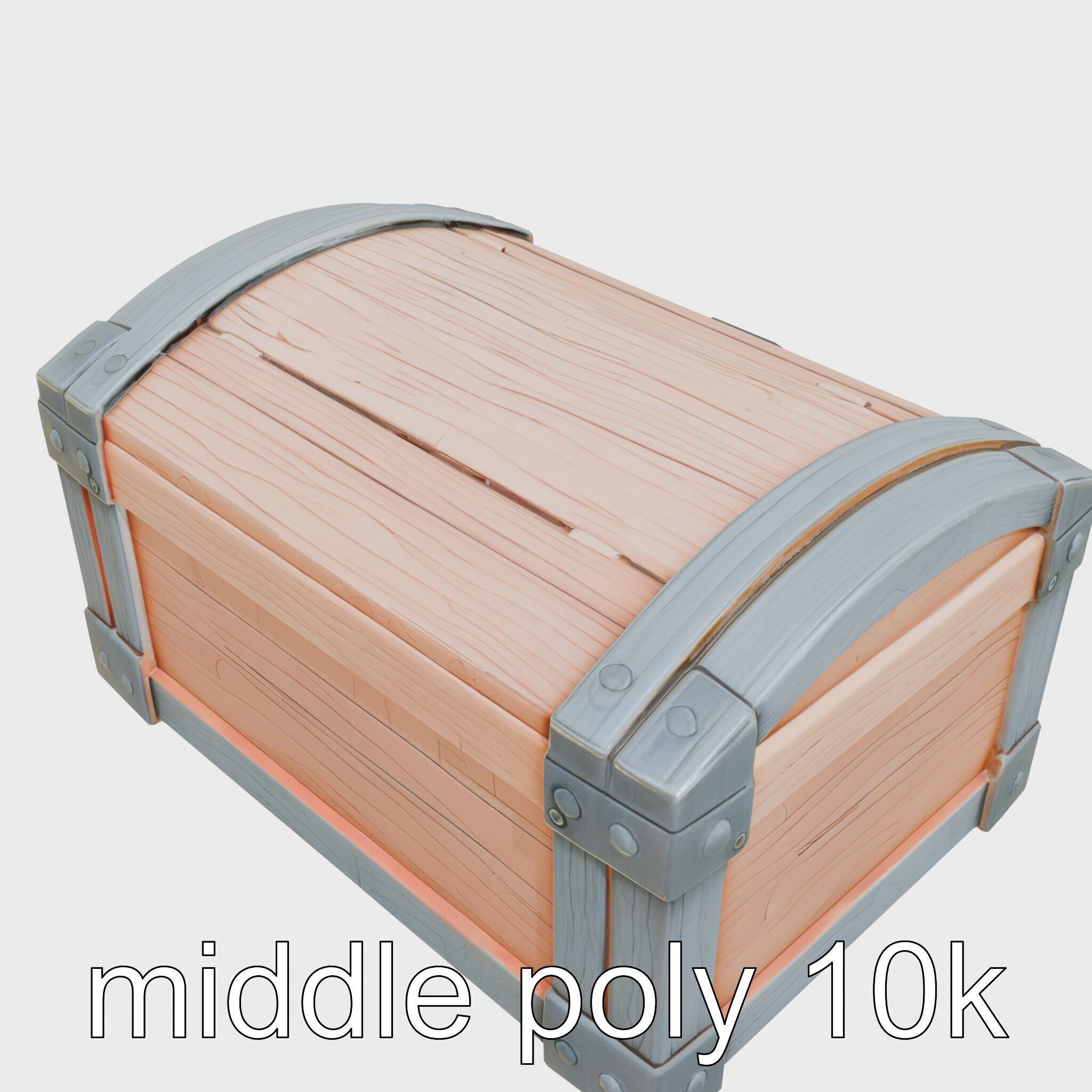 Treasure Chest Game Asset Model Low-poly 3D model_12