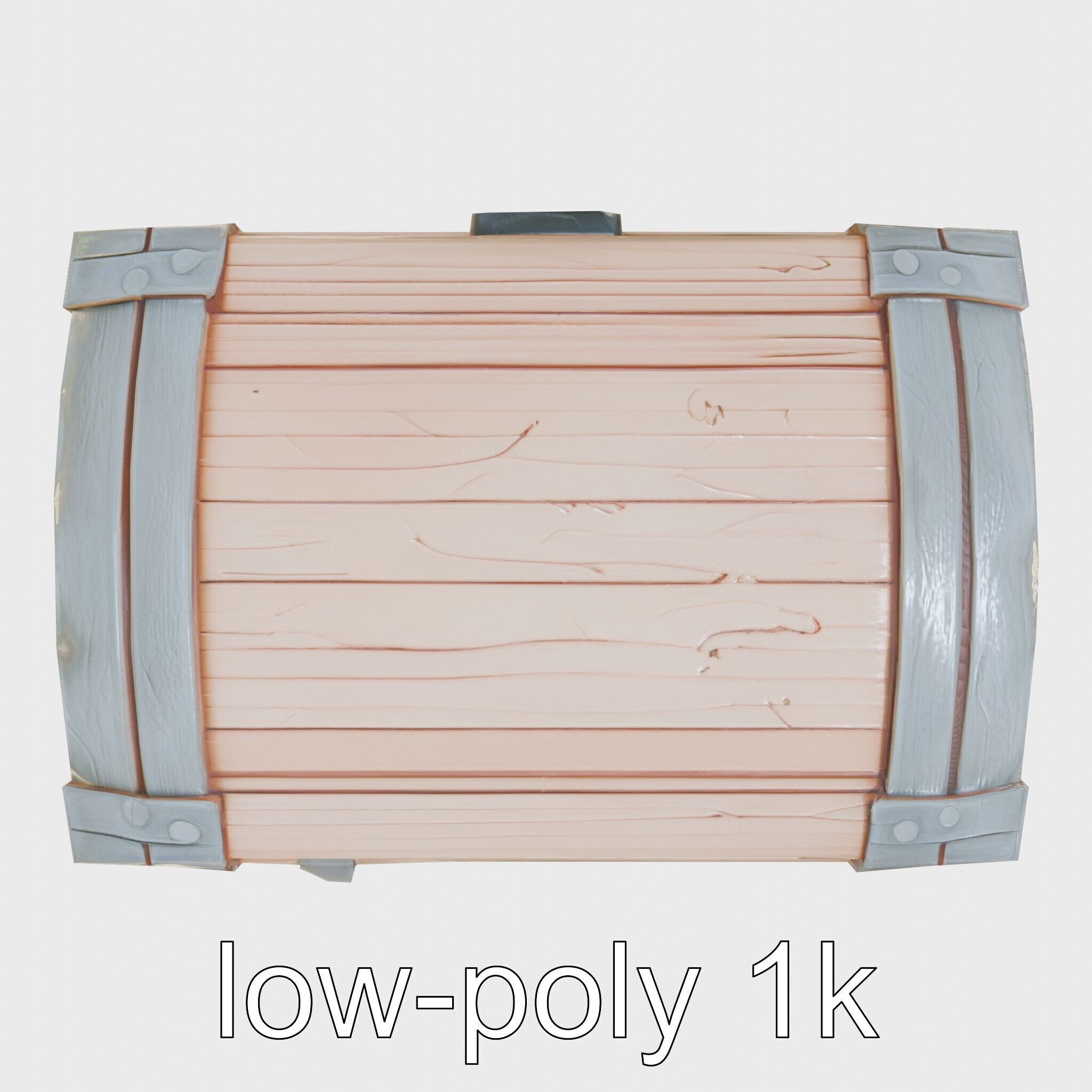 Treasure Chest Game Asset Model Low-poly 3D model_16