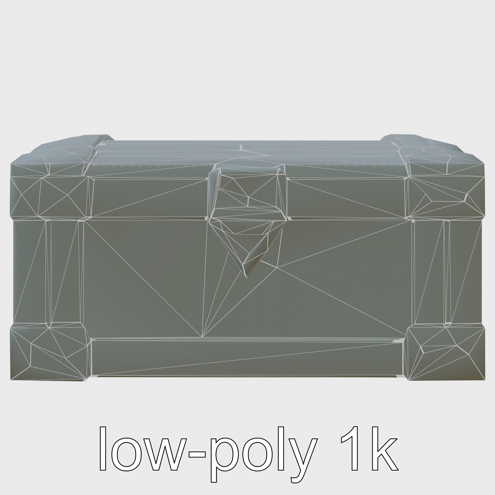 Treasure Chest Game Asset Model Low-poly 3D model_10