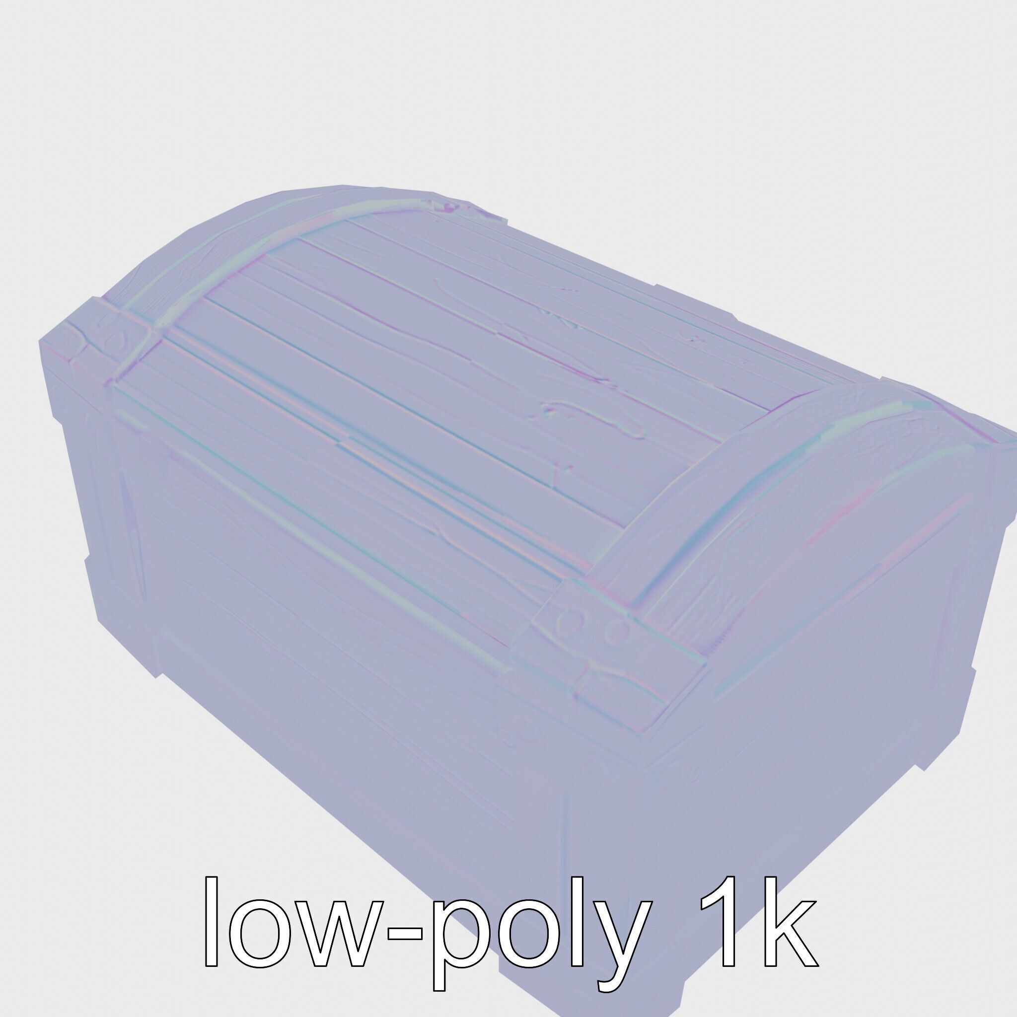 Treasure Chest Game Asset Model Low-poly 3D model_20