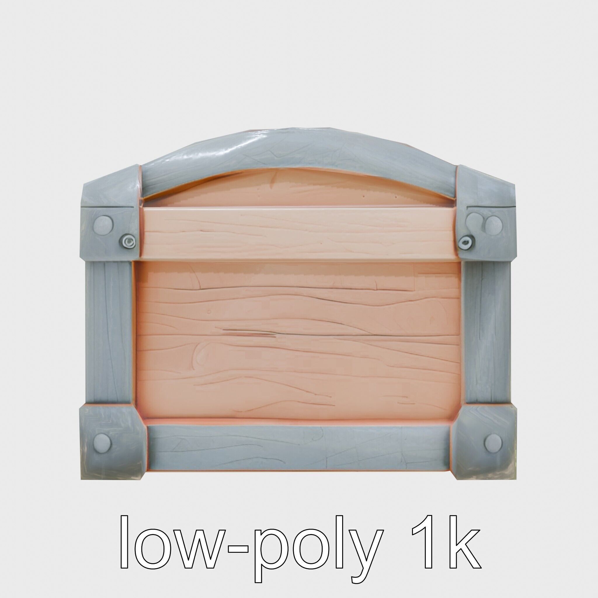 Treasure Chest Game Asset Model Low-poly 3D model_24
