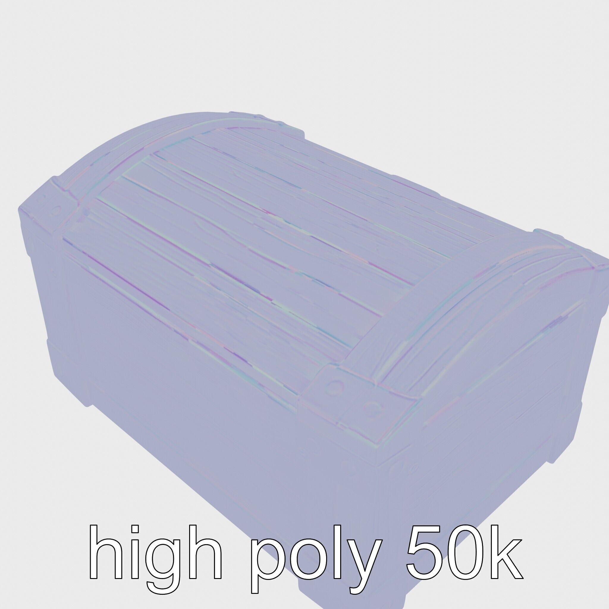 Treasure Chest Game Asset Model Low-poly 3D model_32