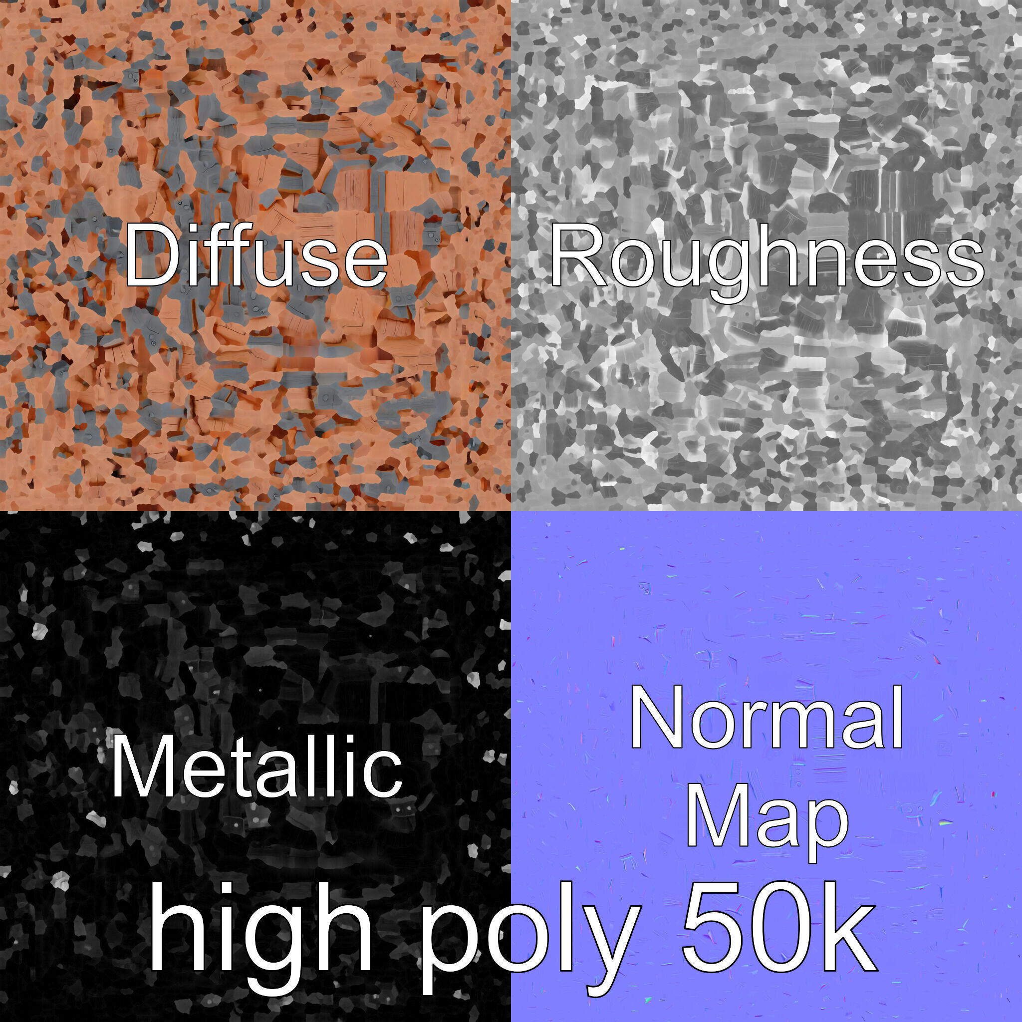 Treasure Chest Game Asset Model Low-poly 3D model_29