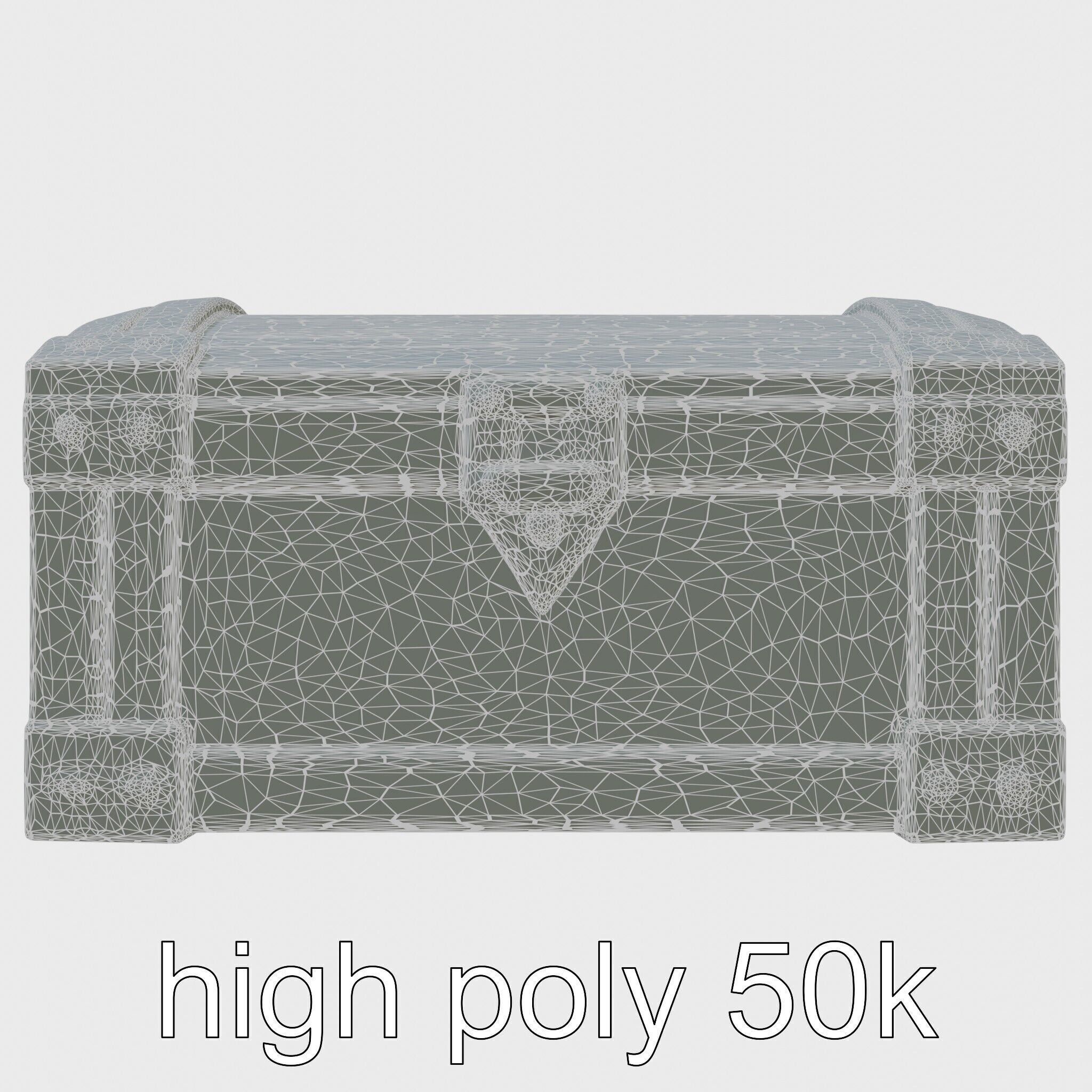 Treasure Chest Game Asset Model Low-poly 3D model_31
