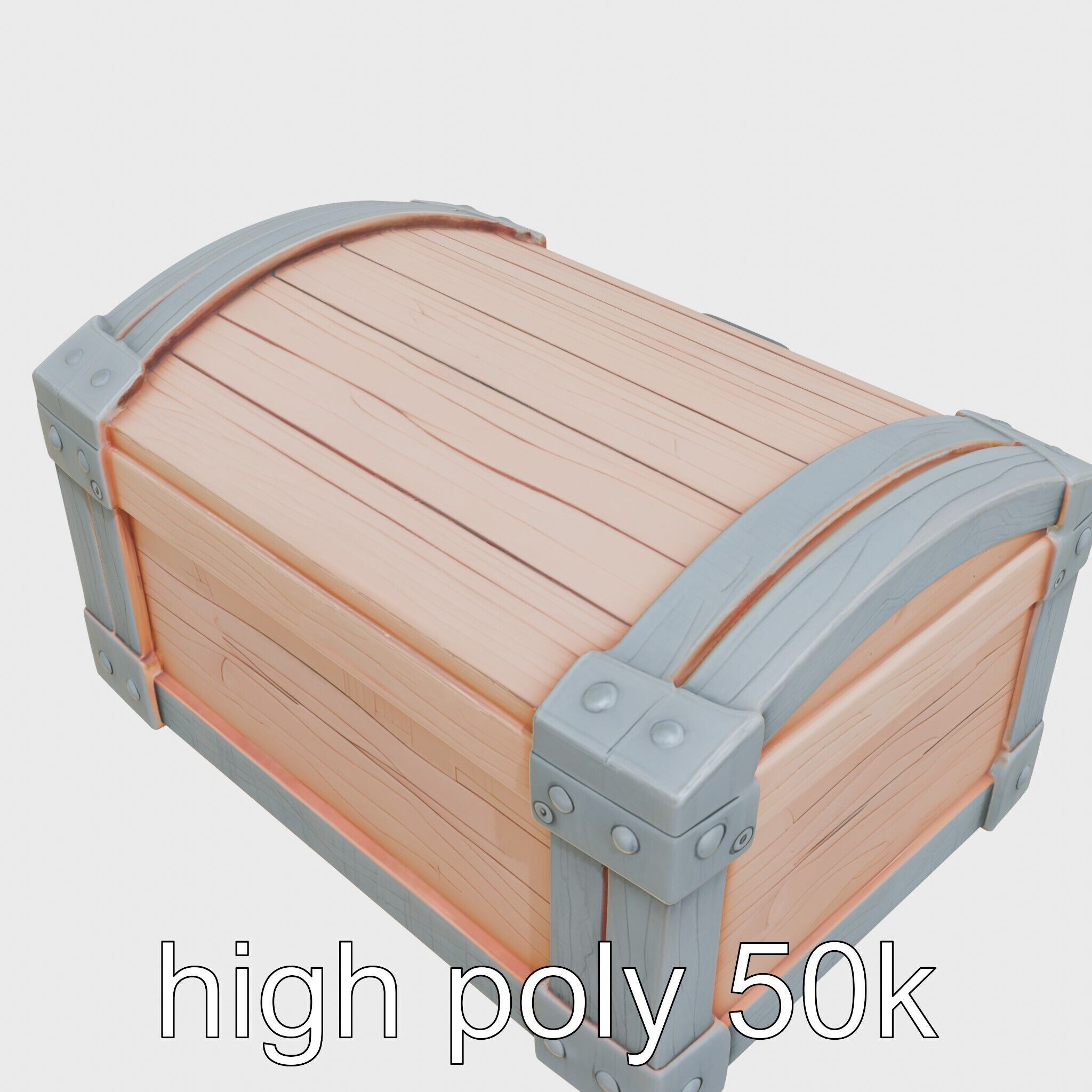 Treasure Chest Game Asset Model Low-poly 3D model_15