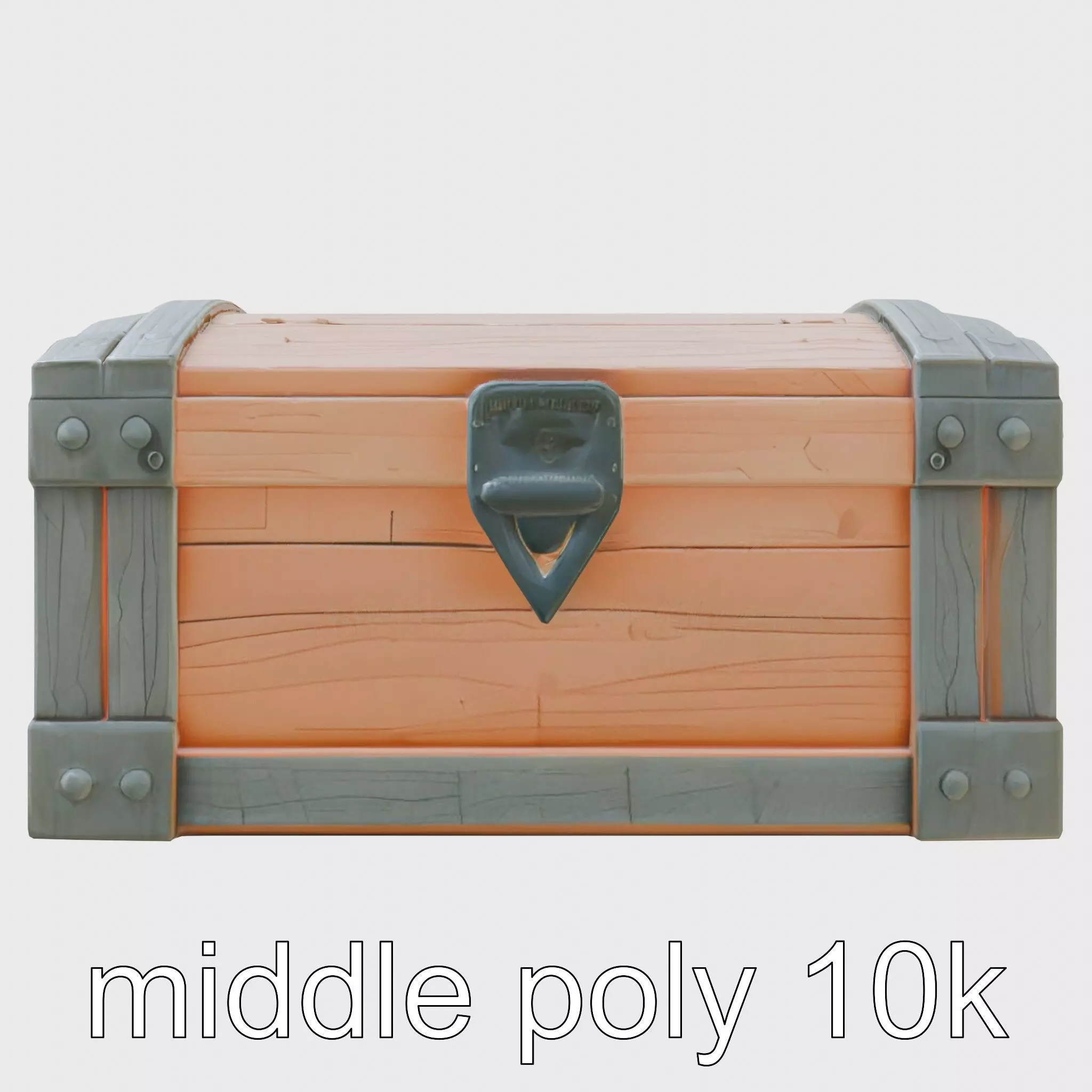 Treasure Chest Game Asset Model Low-poly 3D model_0