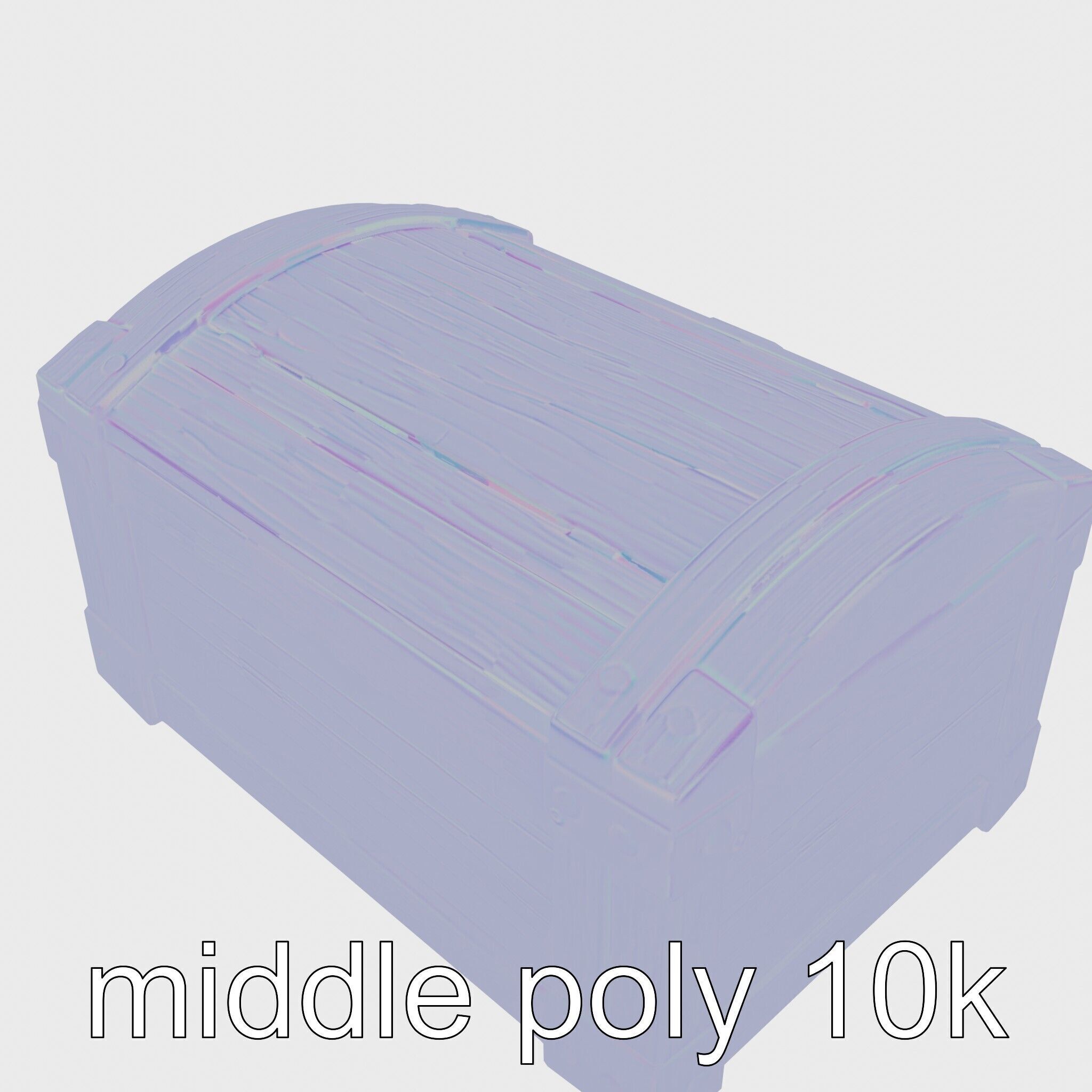 Treasure Chest Game Asset Model Low-poly 3D model_25