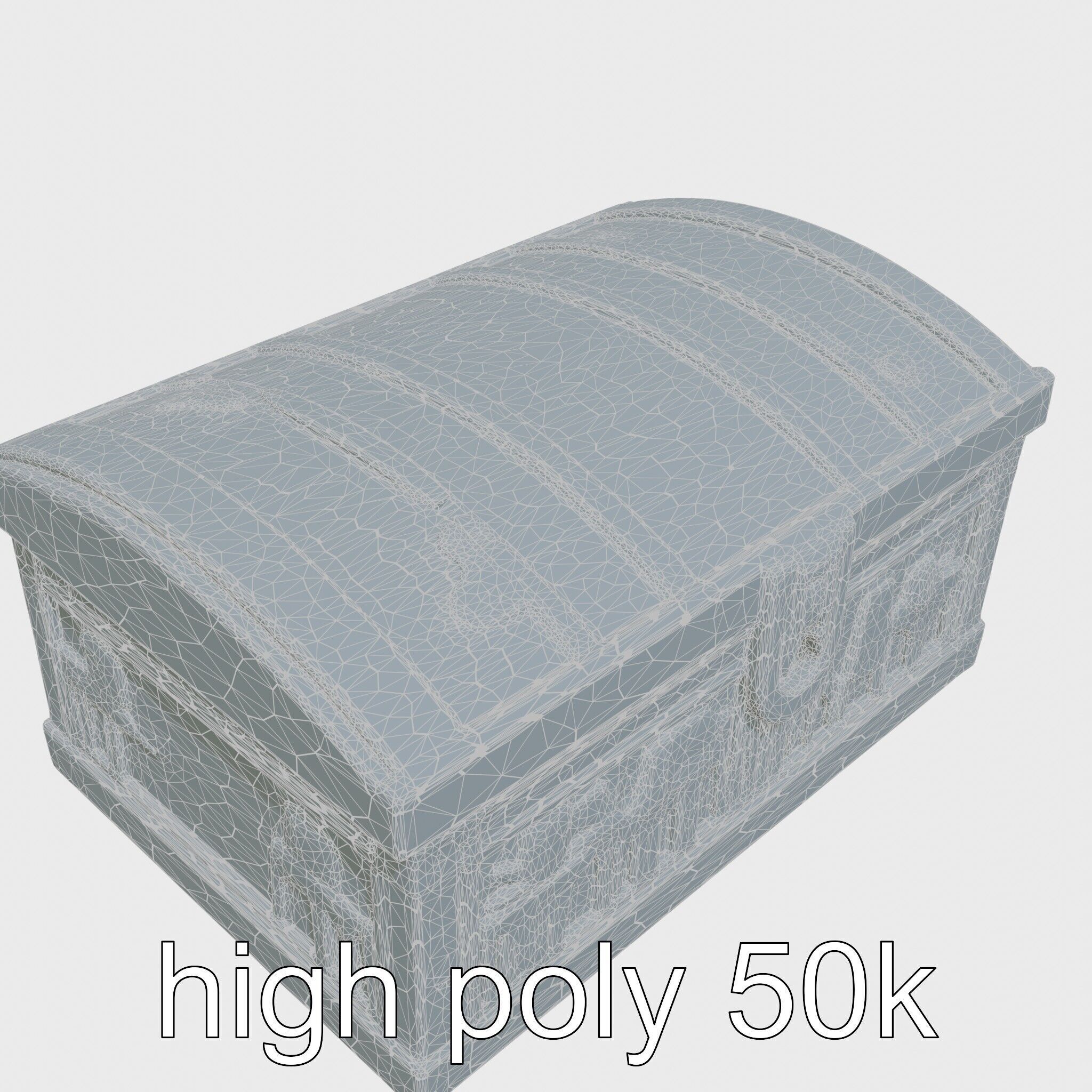 Ancient Egyptian Treasure Chest with Hieroglyphic Carvings Low-poly 3D model_23
