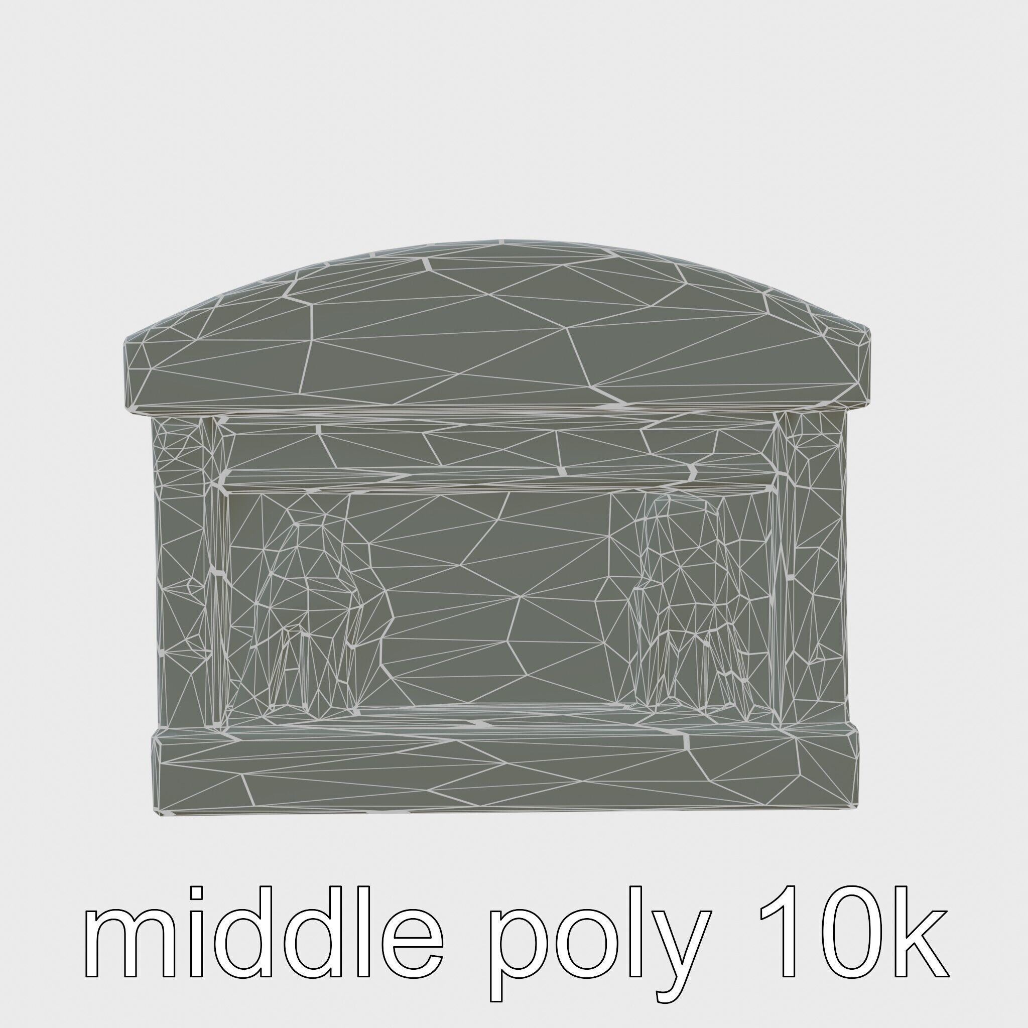 Ancient Egyptian Treasure Chest with Hieroglyphic Carvings Low-poly 3D model_9