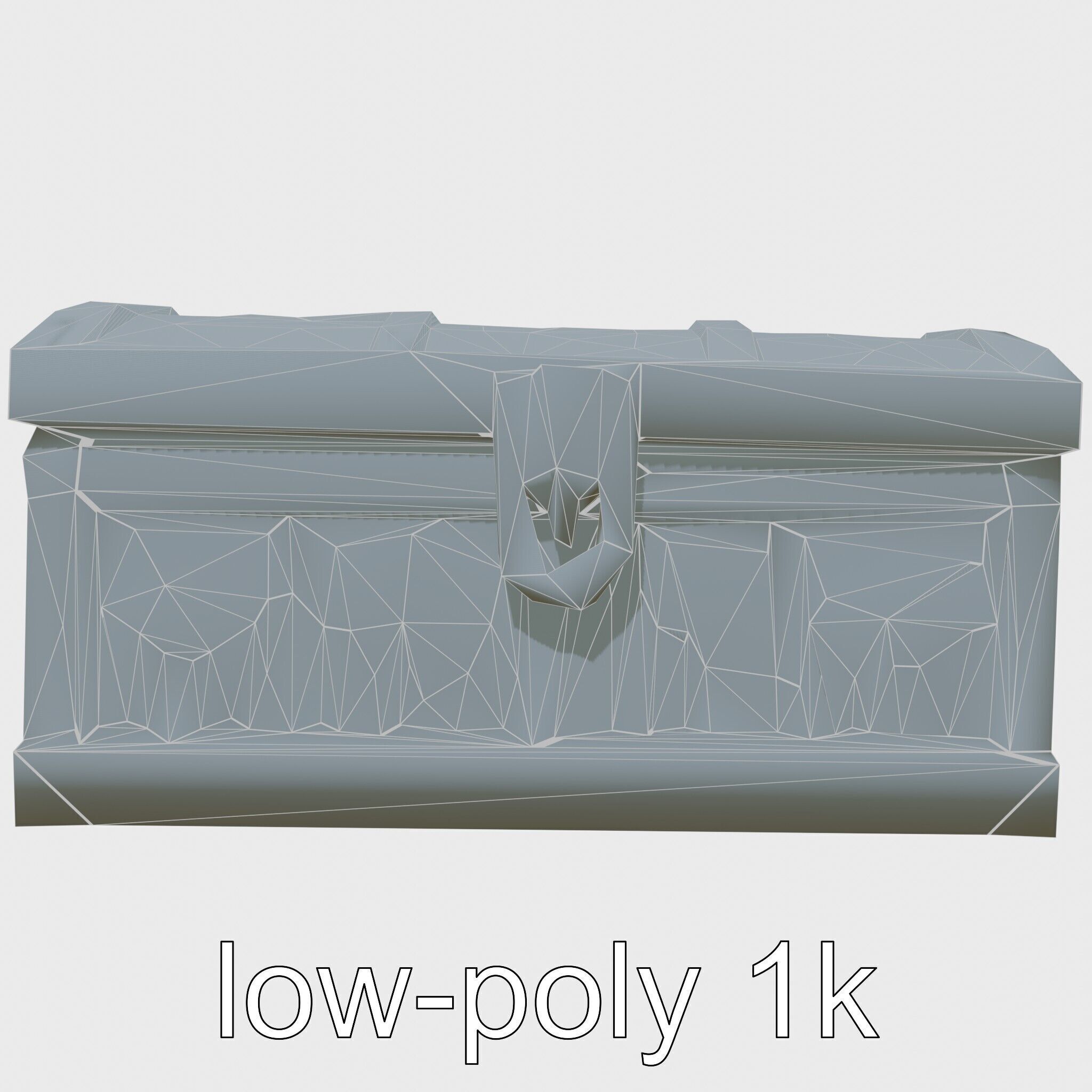 Ancient Egyptian Treasure Chest with Hieroglyphic Carvings Low-poly 3D model_32