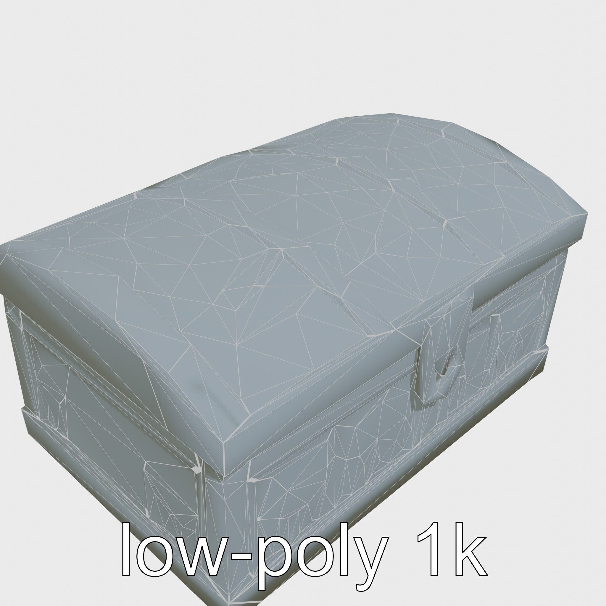 Ancient Egyptian Treasure Chest with Hieroglyphic Carvings Low-poly 3D model_13