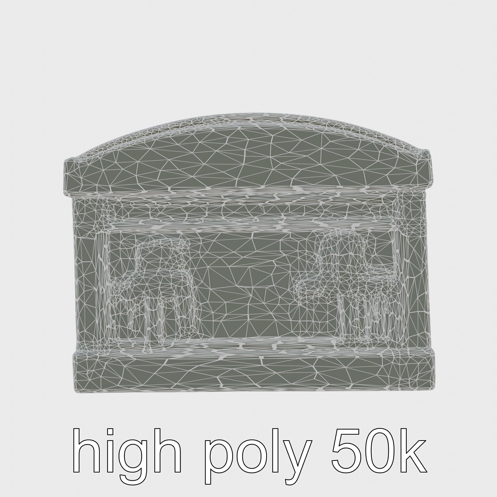 Ancient Egyptian Treasure Chest with Hieroglyphic Carvings Low-poly 3D model_8