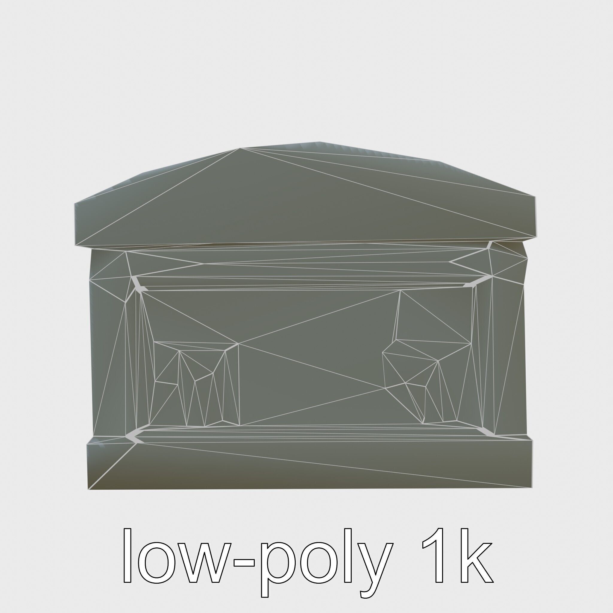 Ancient Egyptian Treasure Chest with Hieroglyphic Carvings Low-poly 3D model_10