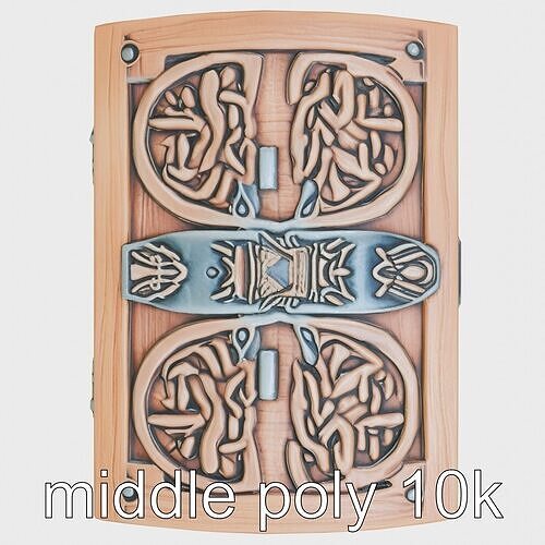 Celtic Treasure Chest with Intricate Knotwork Carvings Low-poly 3D model